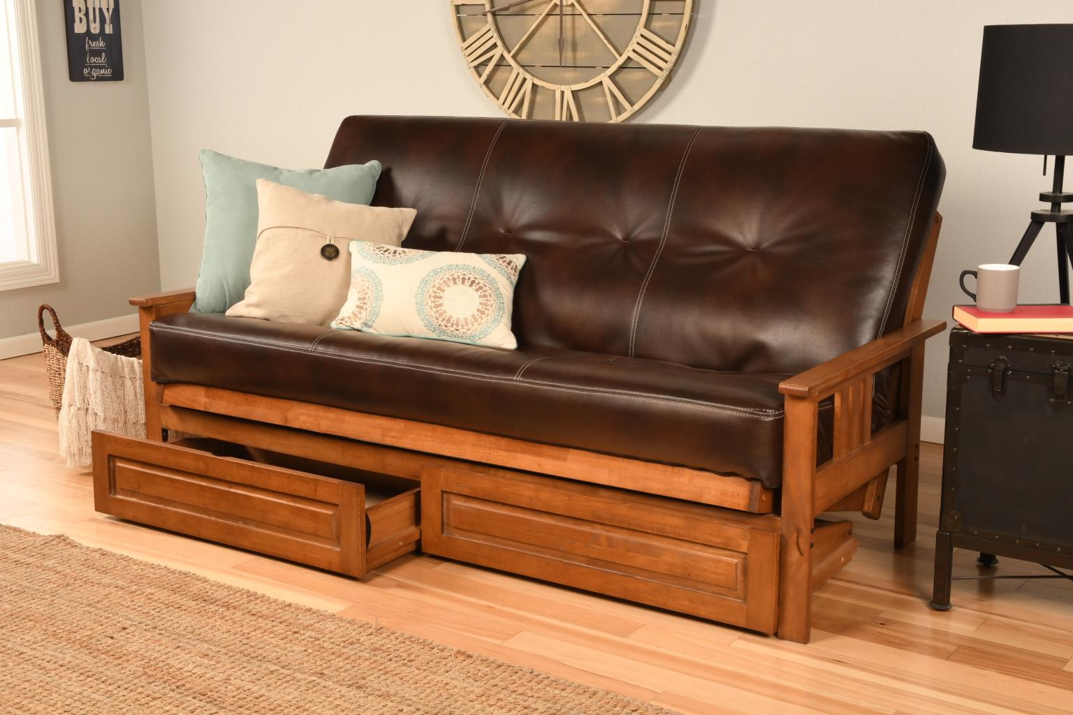 Comfortable Monterey Futon Sofa Bed - Convertible 3-in-1 Design for Small Spaces | Perfect for Guest Rooms, Apartments & Dorm Rooms