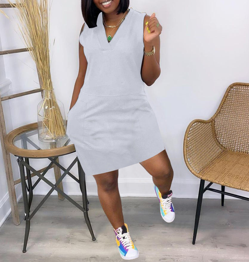 Elegant Solid Color Dress for Women - Casual & Formal Wear - Perfect for Office, Party, and Everyday Outfits