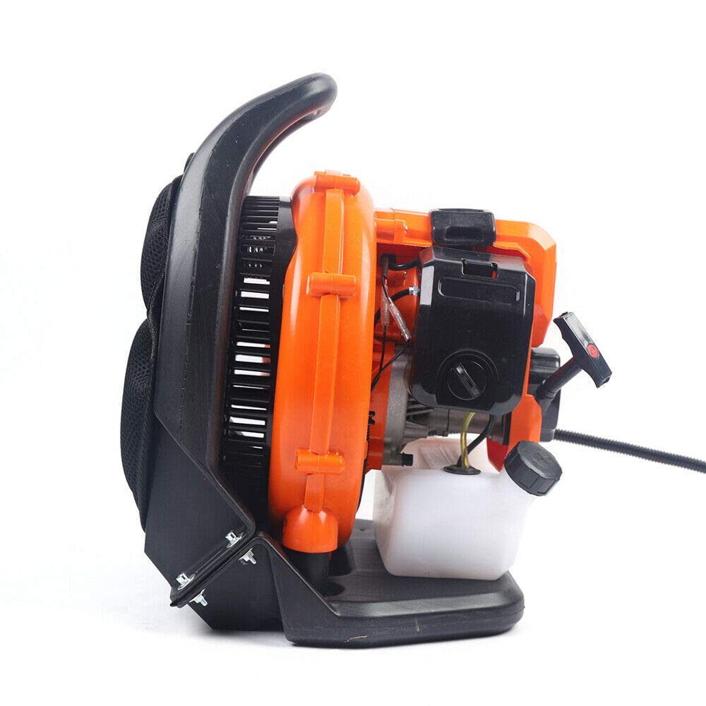42.7CC 2-Stroke Gas Powered Backpack Leaf Blower - Commercial Grade for Grass, Sand, Gravel & Snow - Lightweight Orange Lawn Blower (USA) - Perfect for Yard Cleanup, Landscaping & Winter Snow Removal