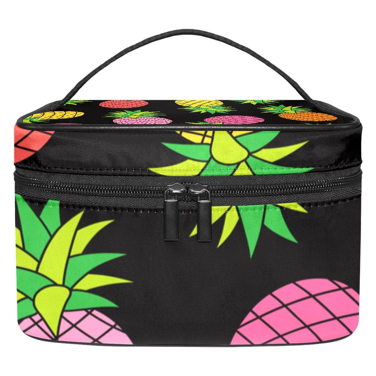 Colorful Fruit Print Portable Makeup Bag for Women & Girls - Waterproof Cosmetic Organizer Pouch for Travel, Gym & Daily Use