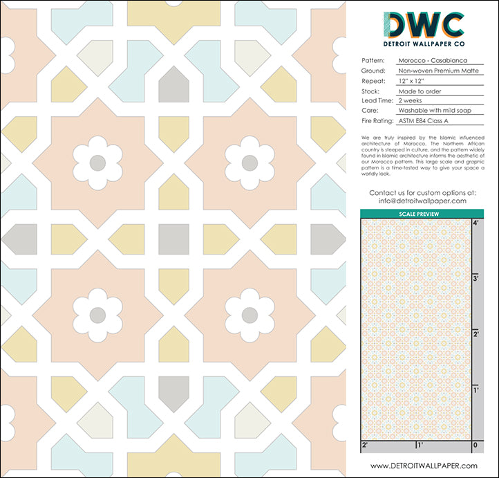 Casablanca Morocco Wallpaper - Exotic Moroccan Design for Living Room, Bedroom & Office Decor