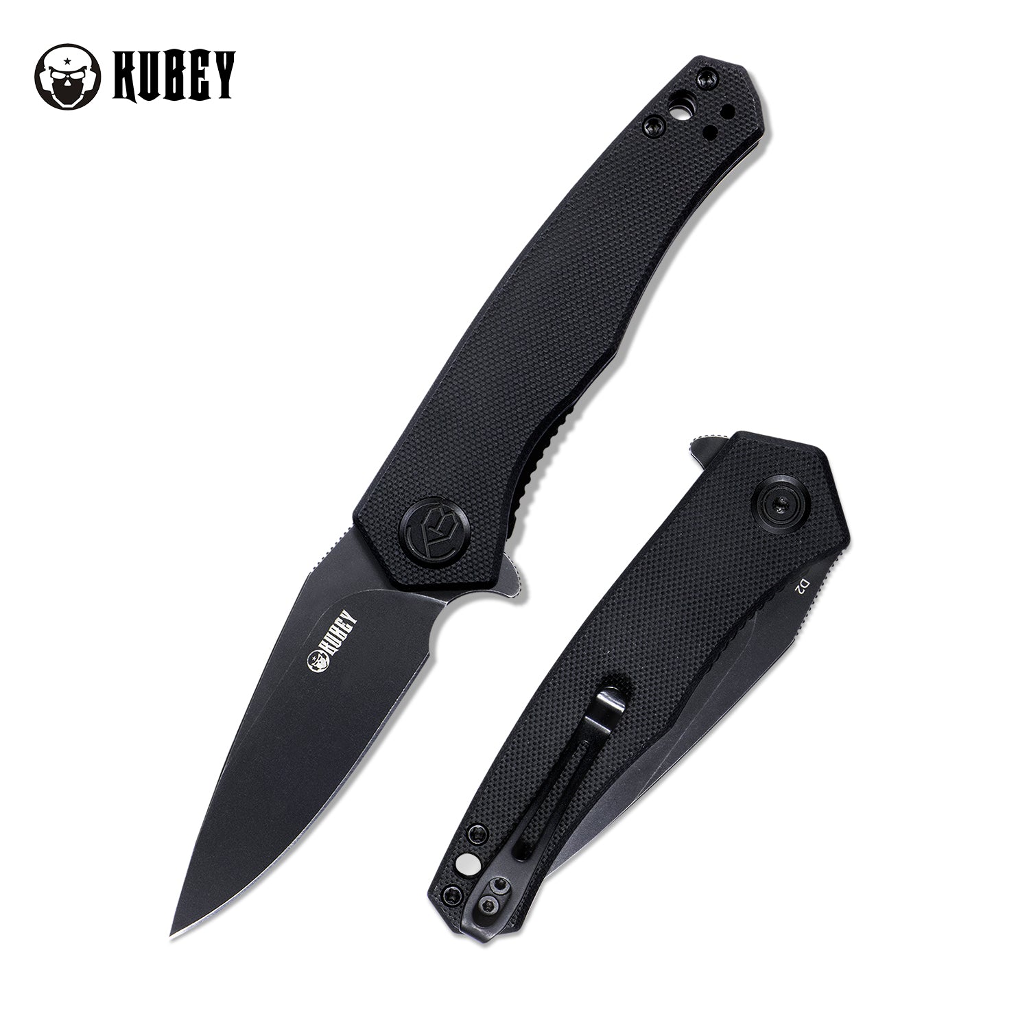 Cadmus Liner Lock Flipper Folding Knife - Black G10 Handle, 2.95