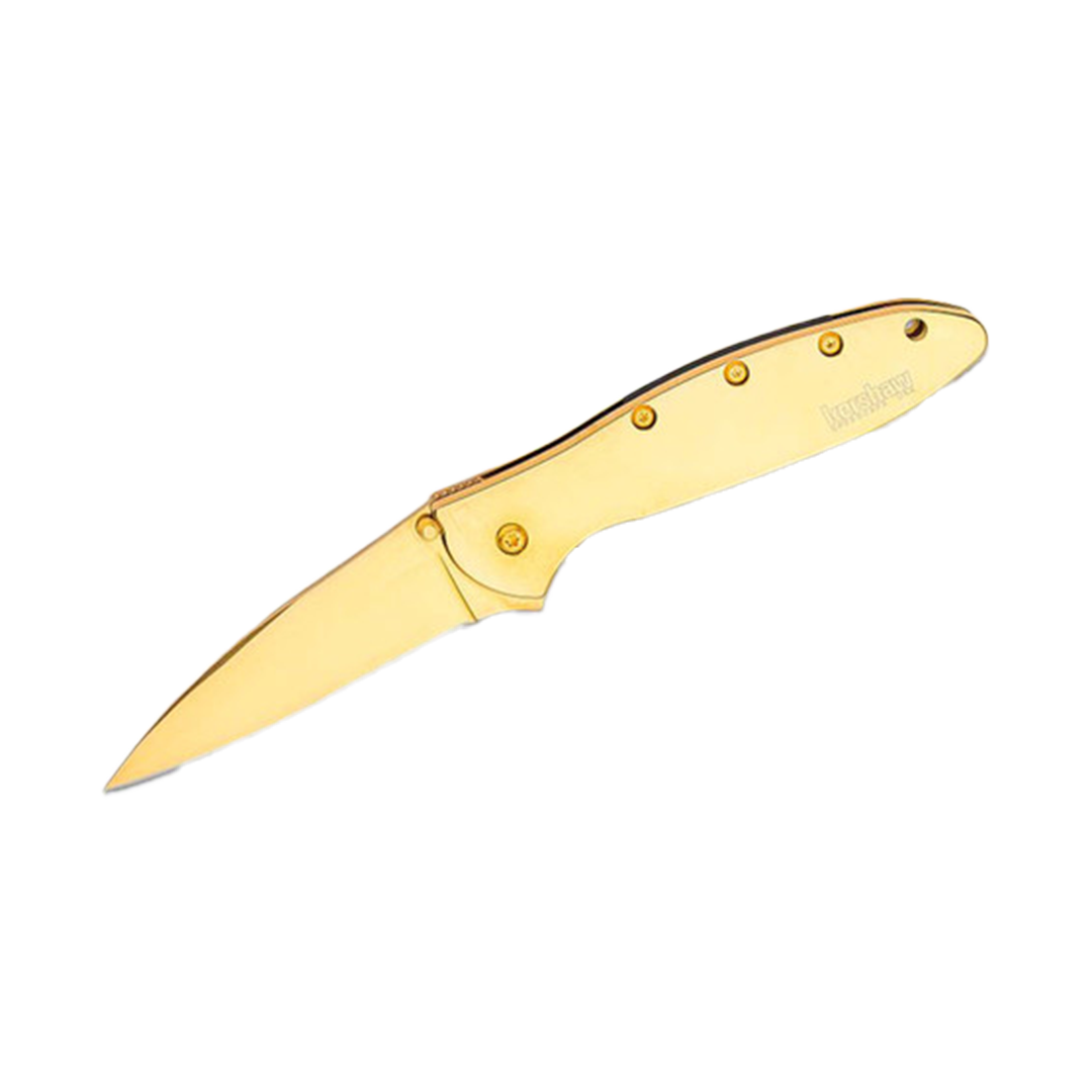 Kershaw Leek Gold Pocket Knife - Premium EDC Folding Knife for Everyday Carry, Outdoor & Camping Use