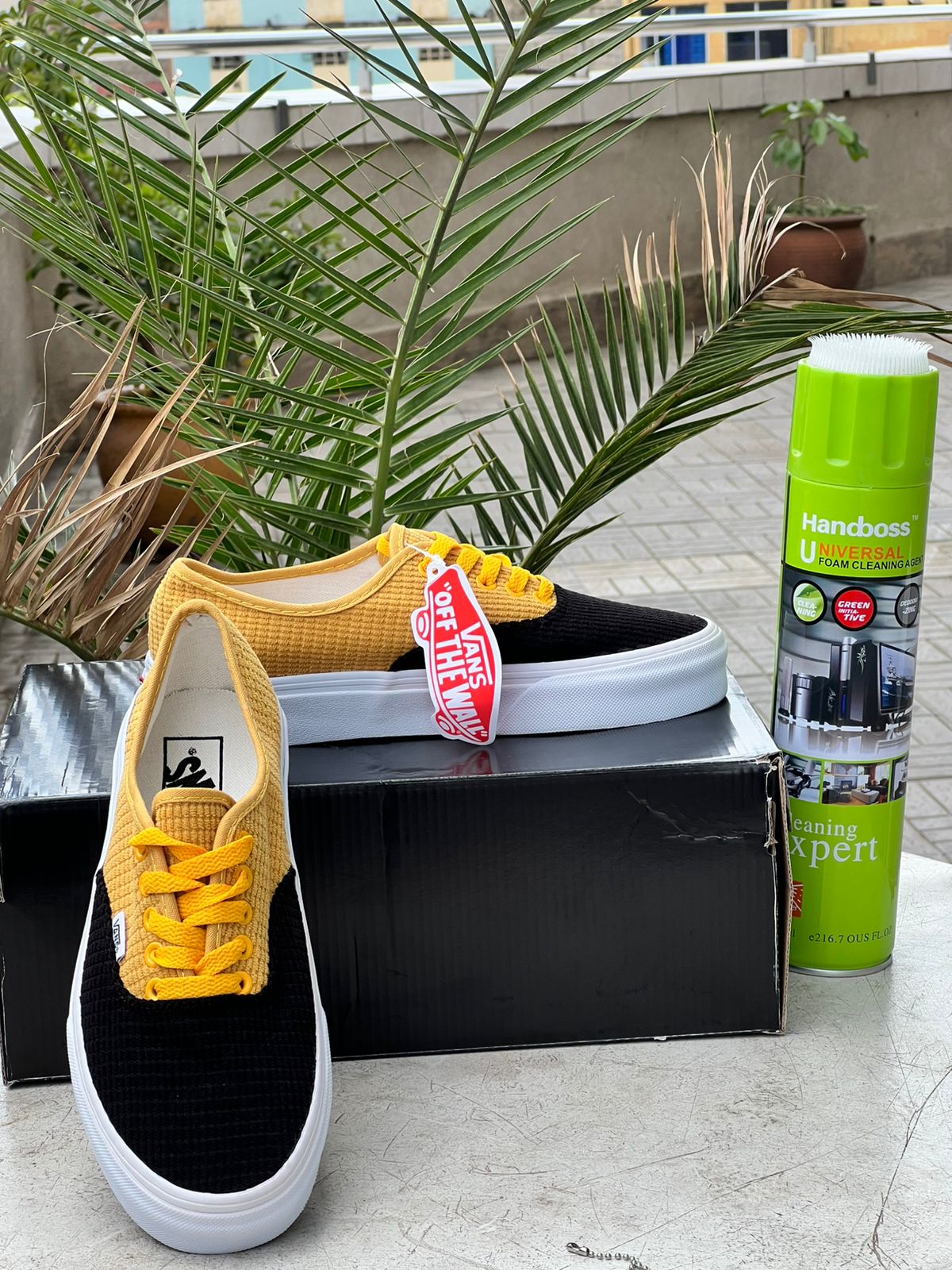 Vans Bold Yellow & Black Corduroy Sneakers for Men & Women | Classic Skate Shoes for Casual Wear, Street Style & Everyday Comfort