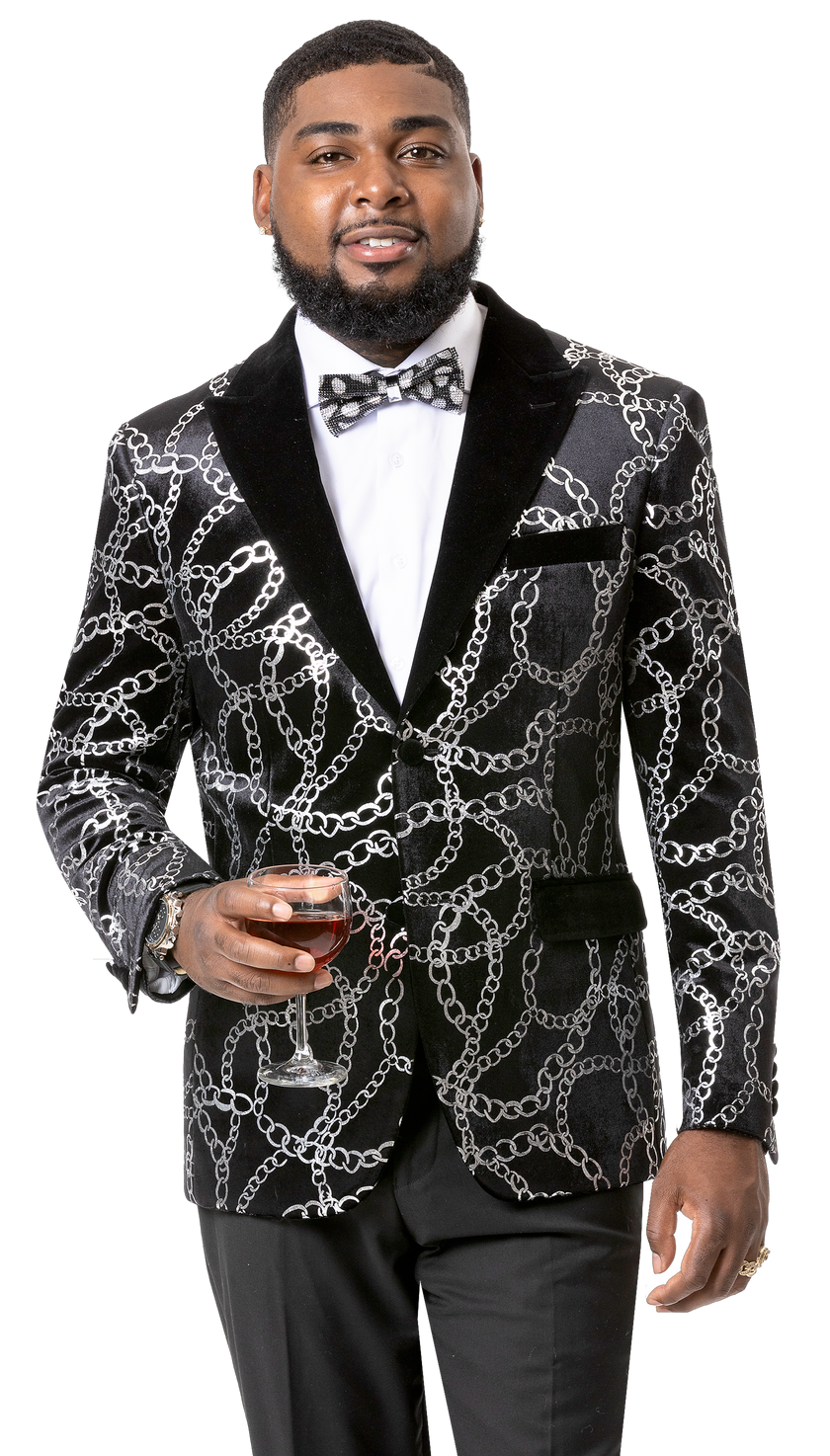 EJ Samuel Men's Slim Fit Black Blazer J123 - Perfect for Business Meetings, Weddings & Formal Events