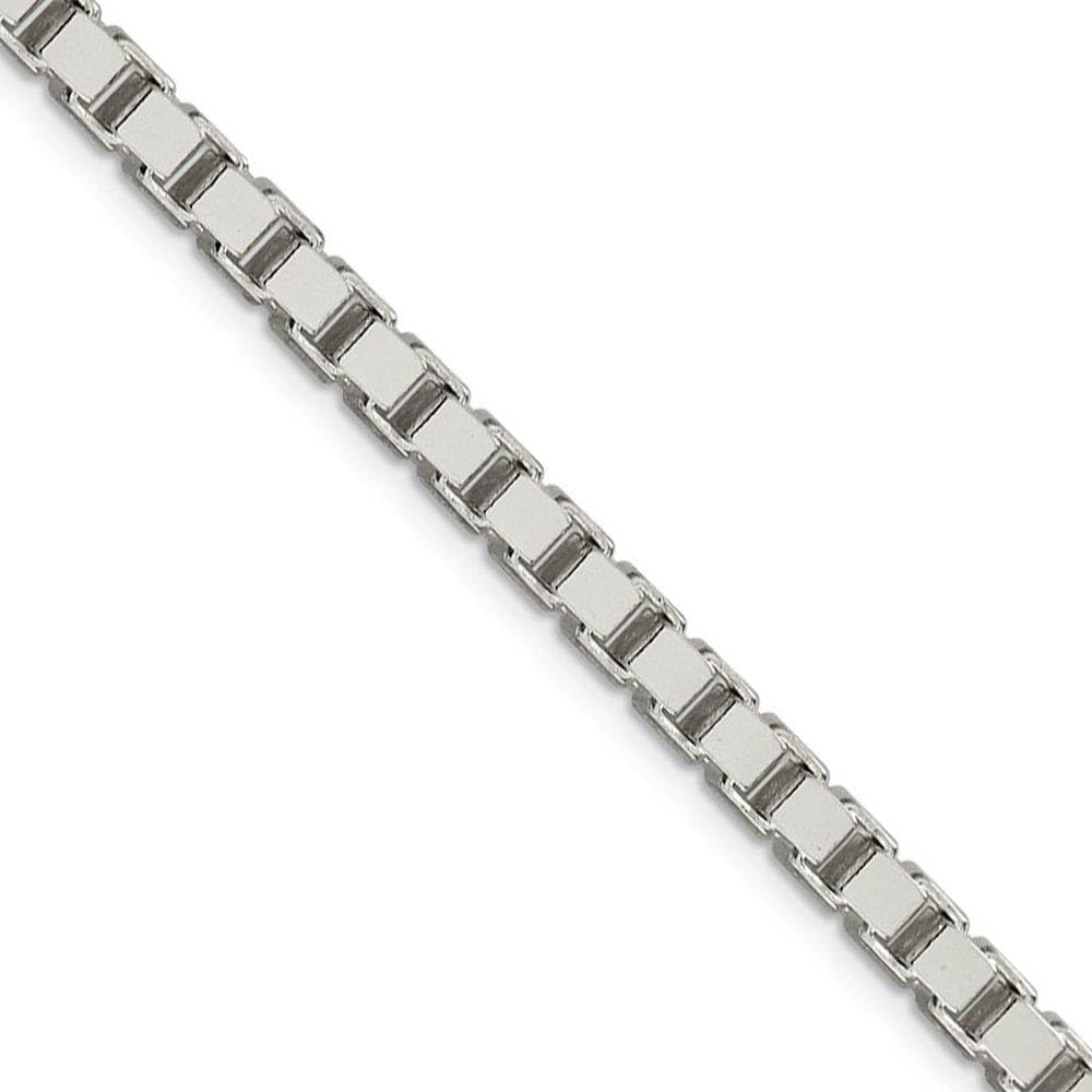 Sterling Silver 4.5mm Black Bow Box Chain Necklace for Women