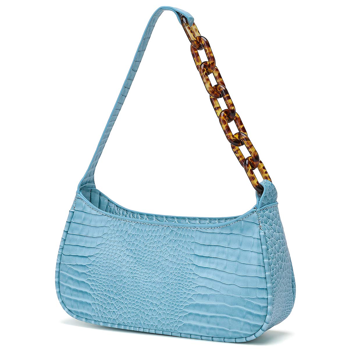 Stylish Vegan Leather Shoulder Bag for Women - Cute Mini Croc Pattern Clutch Purse | Perfect for Work, Travel & Evening Events