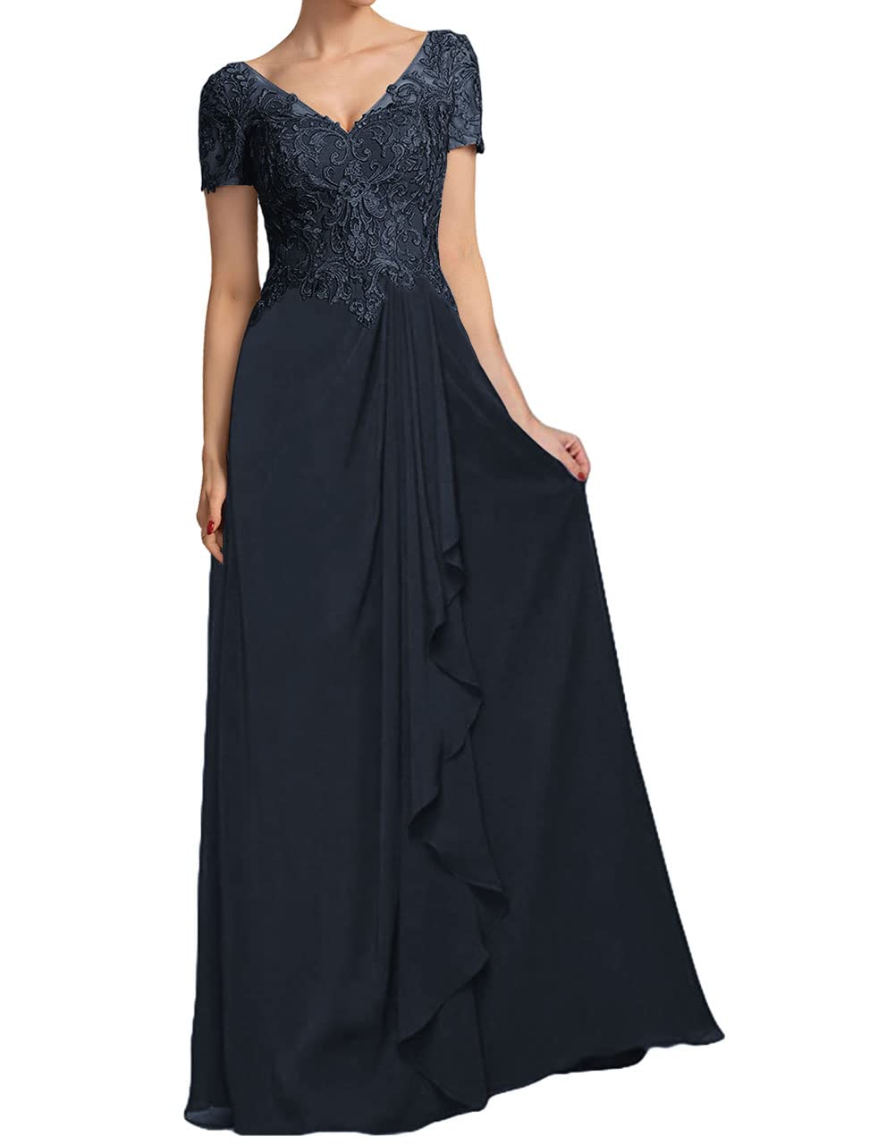Elegant Mother of the Bride Dresses - Long Lace Evening Gowns for Wedding Guests - Women's Chiffon Formal Dress for Special Occasions & Ceremonies