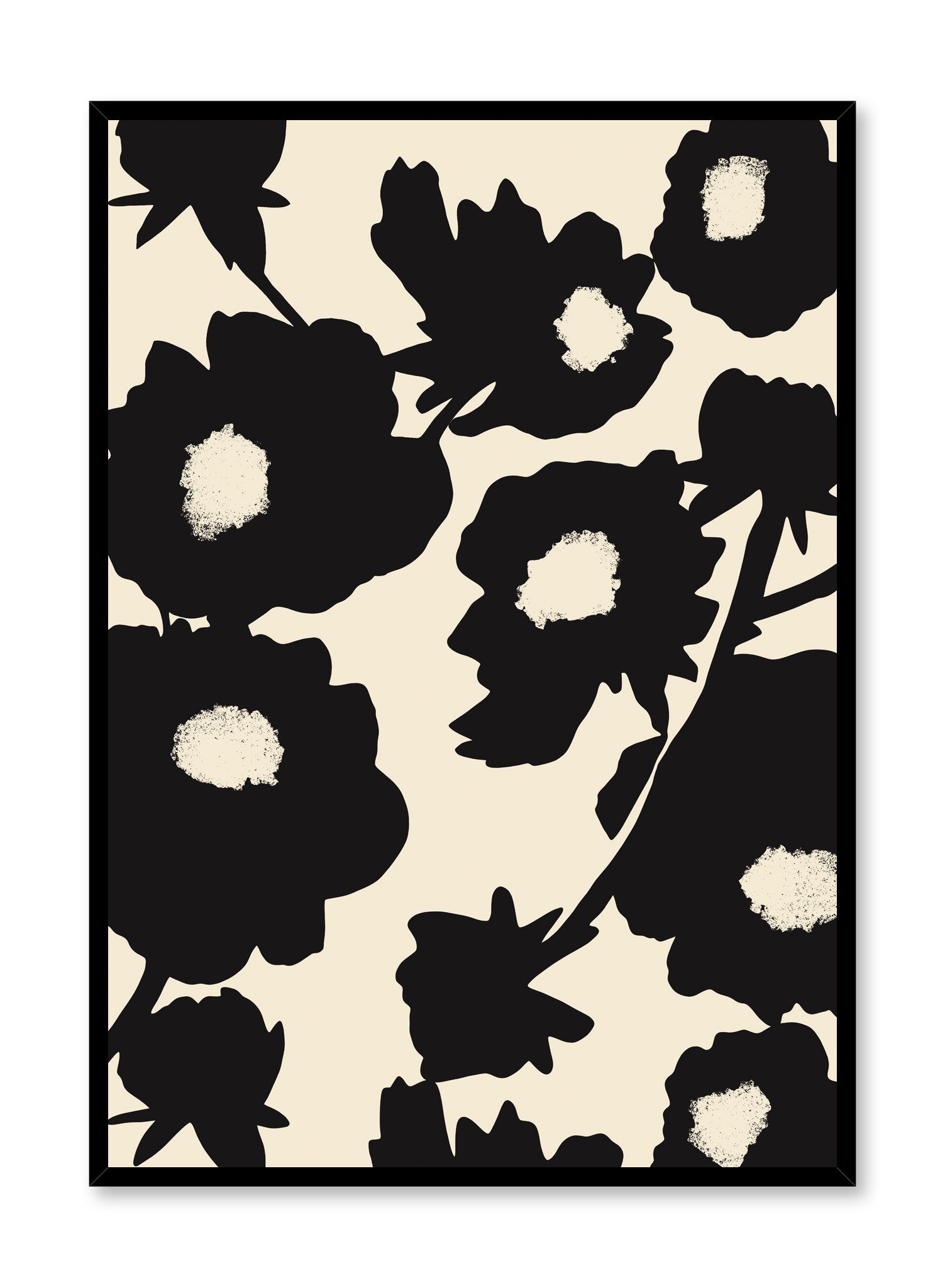 Vibrant Flower Bush Wall Art Poster - Elegant Botanical Decor for Living Room, Bedroom & Office