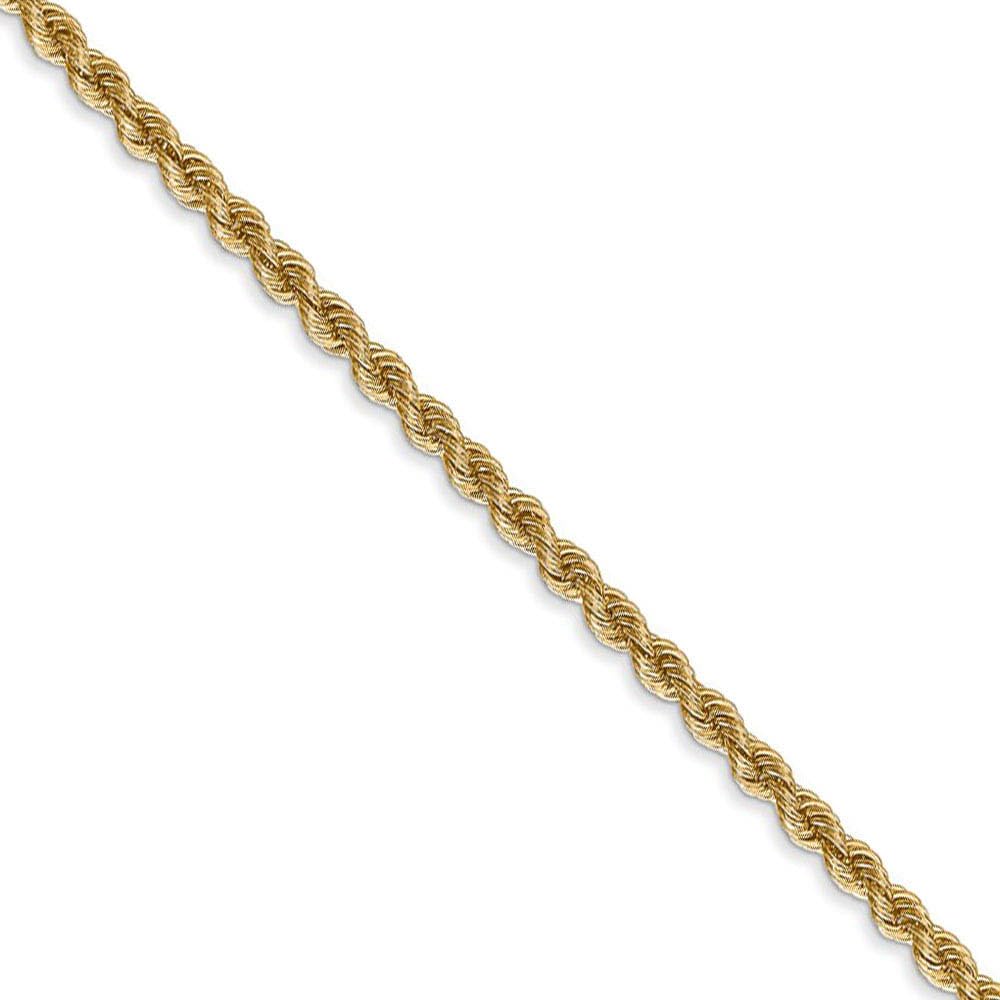 14k Yellow Gold Rope Chain Necklace - Handmade for Elegant Style