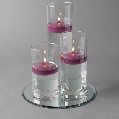 Eastland 48-Piece Round Mirror & Cylinder Vases Centerpiece Set with Richland Floating Candles (8