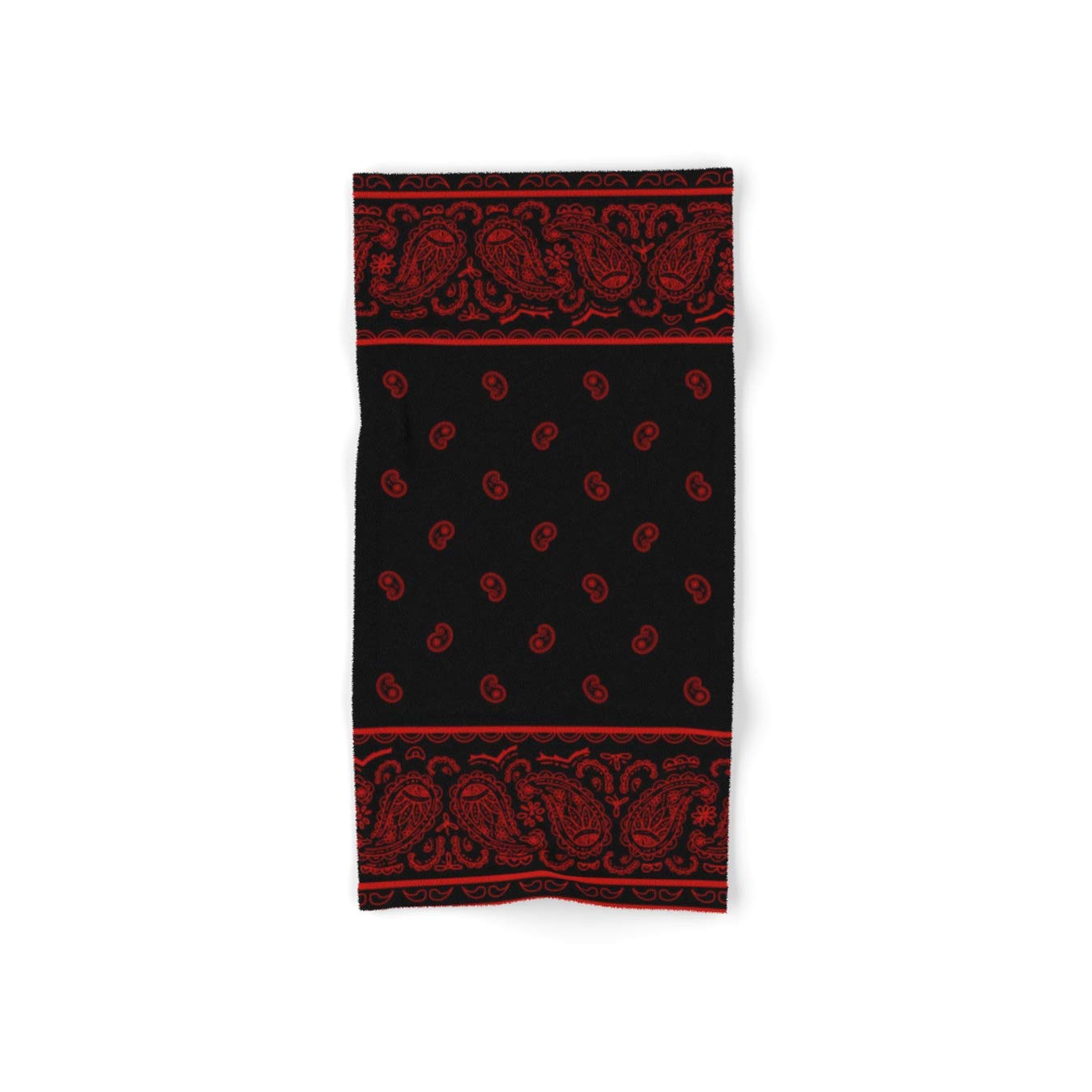 Classic Black and Red Bandana Print Hand & Bath Towels Set of 4 - Soft Cotton Kitchen & Bathroom Towels for Home, Gym, Beach - by The Bandana Blanket Company