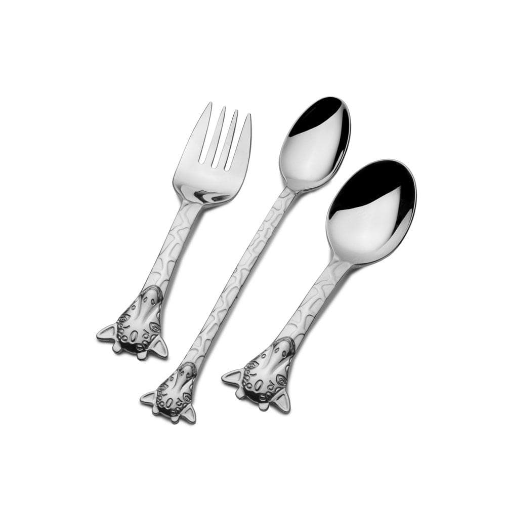Giraffe 3-Piece Baby Feeding Set - BPA-Free Silicone Spoon, Fork & Bowl for Toddlers - Perfect for Home, Travel & Daycare Use