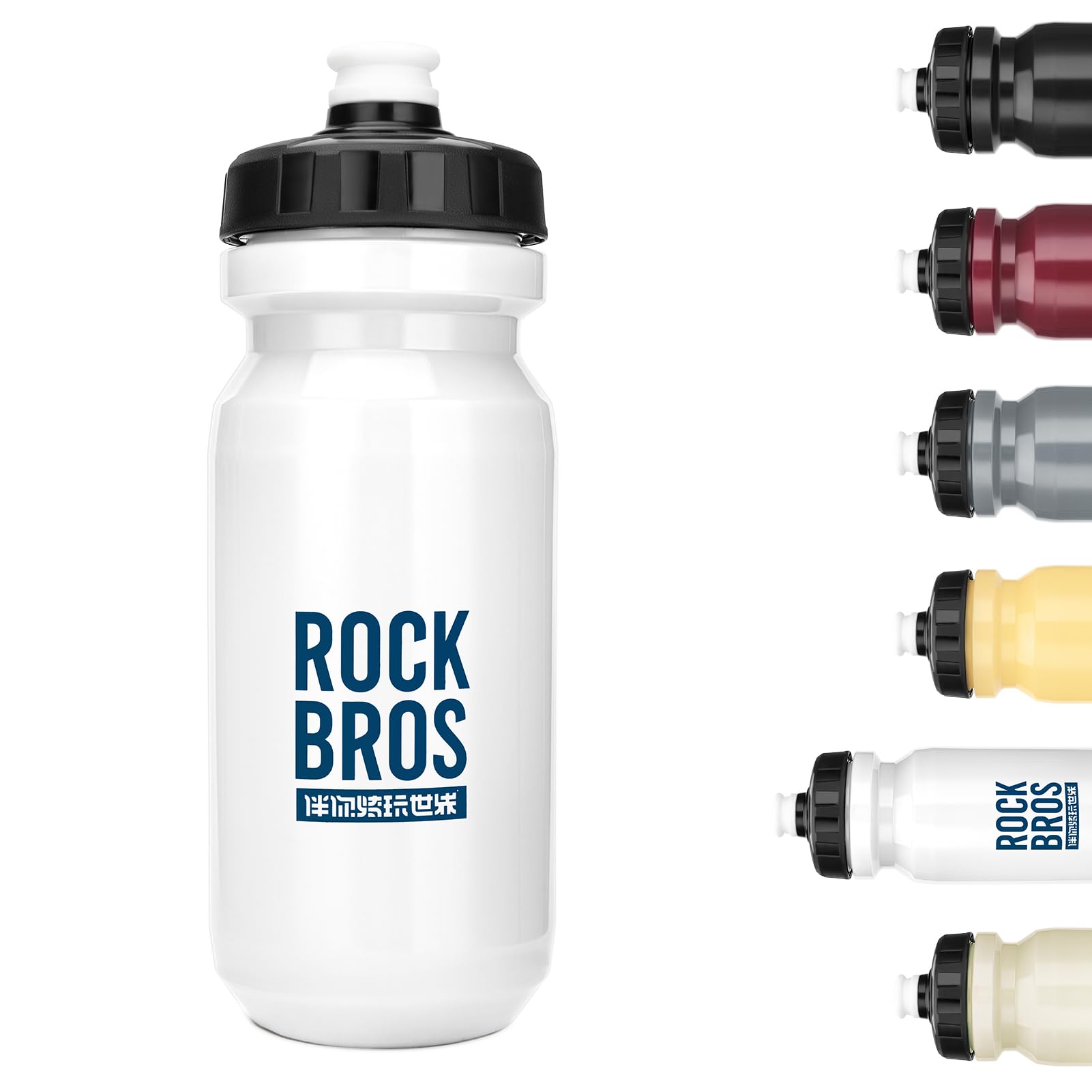 ROCKBROS 20oz BPA-Free Squeeze Bike Water Bottle - Leak-Proof Cycling Bottle for Road Bikes, Mountain Biking & Outdoor Sports