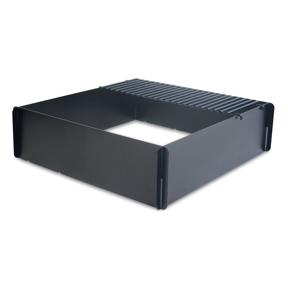 Pilgrim Home and Hearth 18642 Base Camp Fire Cube with Cooking Grate - High Temperature Black Outdoor Fire Pit for Camping, Backyard, and Patio Use