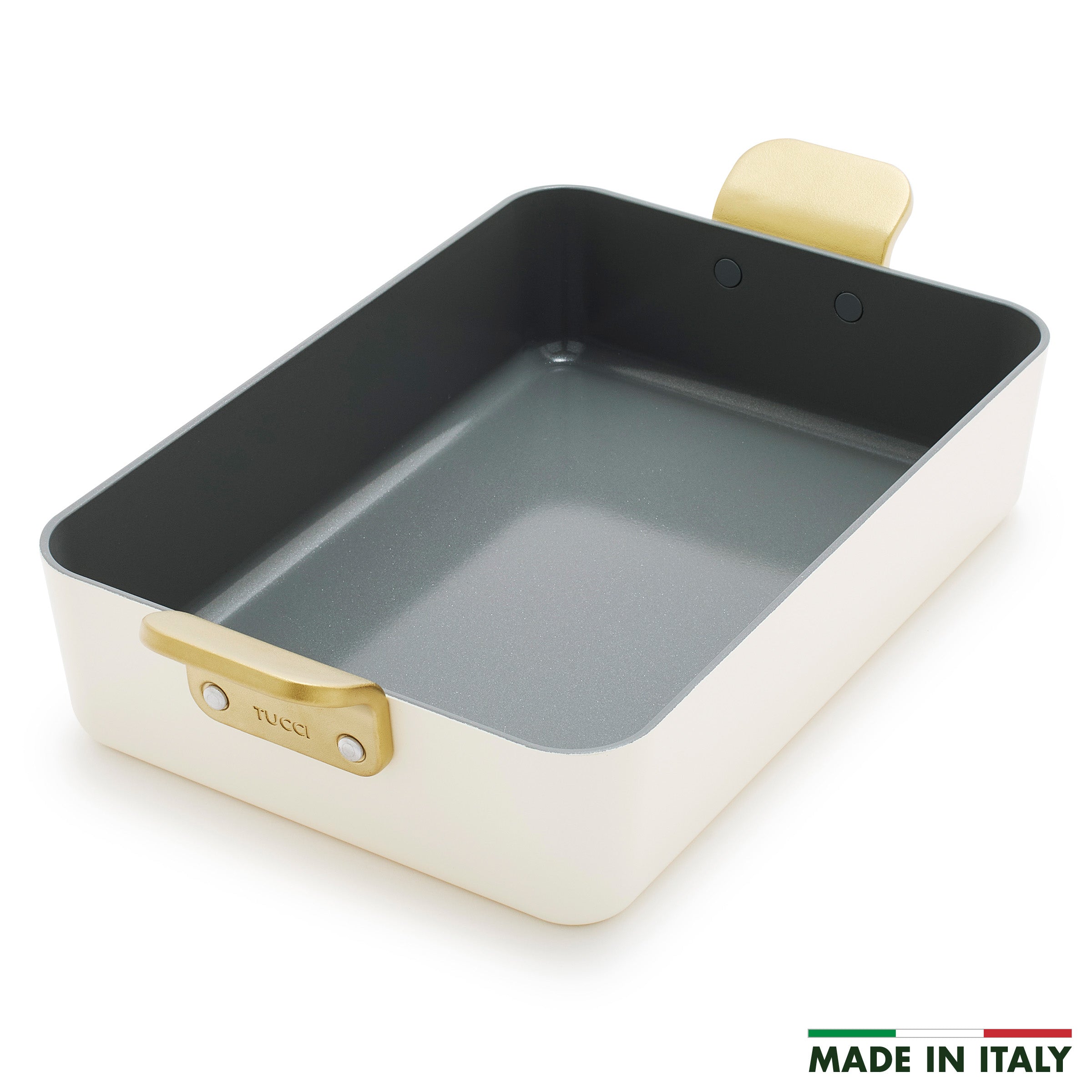 Stanley Tucci™ Ceramic Nonstick Lasagna Pan - 13x9 Inch Baking Dish, Oven Safe to 450°F, Dishwasher Safe, Carrara White | Perfect for Lasagna, Casseroles & Family Dinners