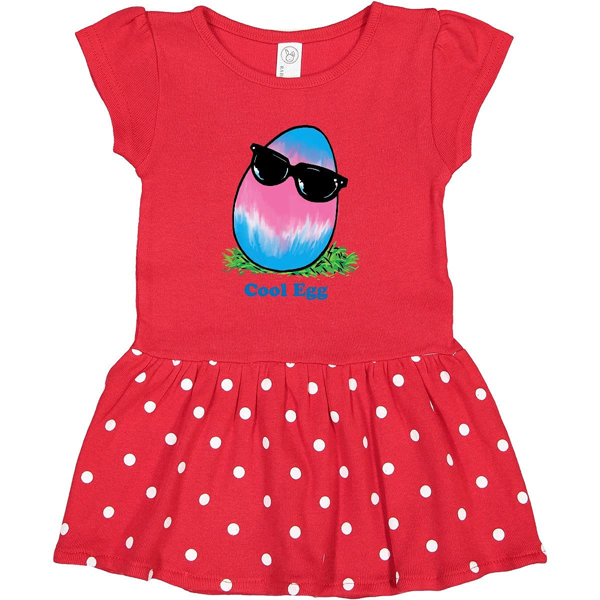 Inktastic Easter Pink and Blue Cool Egg with Sunglasses Toddler Dress - Cute Holiday Outfit for Easter Egg Hunts, Spring Parties & Family Photos