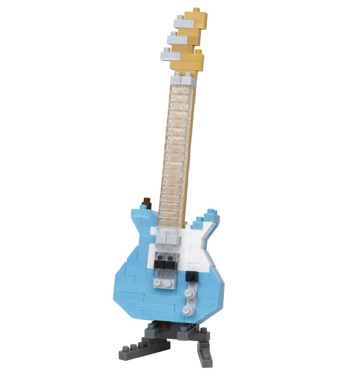 Nanoblock Electric Guitar Building Kit - Pastel Blue NBC 346 | Miniature Model for Music Lovers & Collectors | Perfect Gift for Guitar Enthusiasts & DIY Hobbyists | Home Decor & Office Display