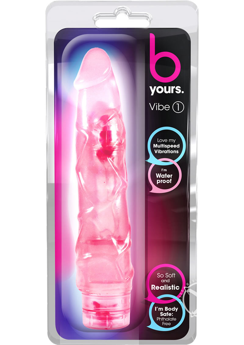 B Yours Vibe 1 - 9 Inch Pink Vibrating Dildo for Women - Powerful G-Spot & Clitoral Stimulation - Waterproof Adult Toy for Couples & Solo Play