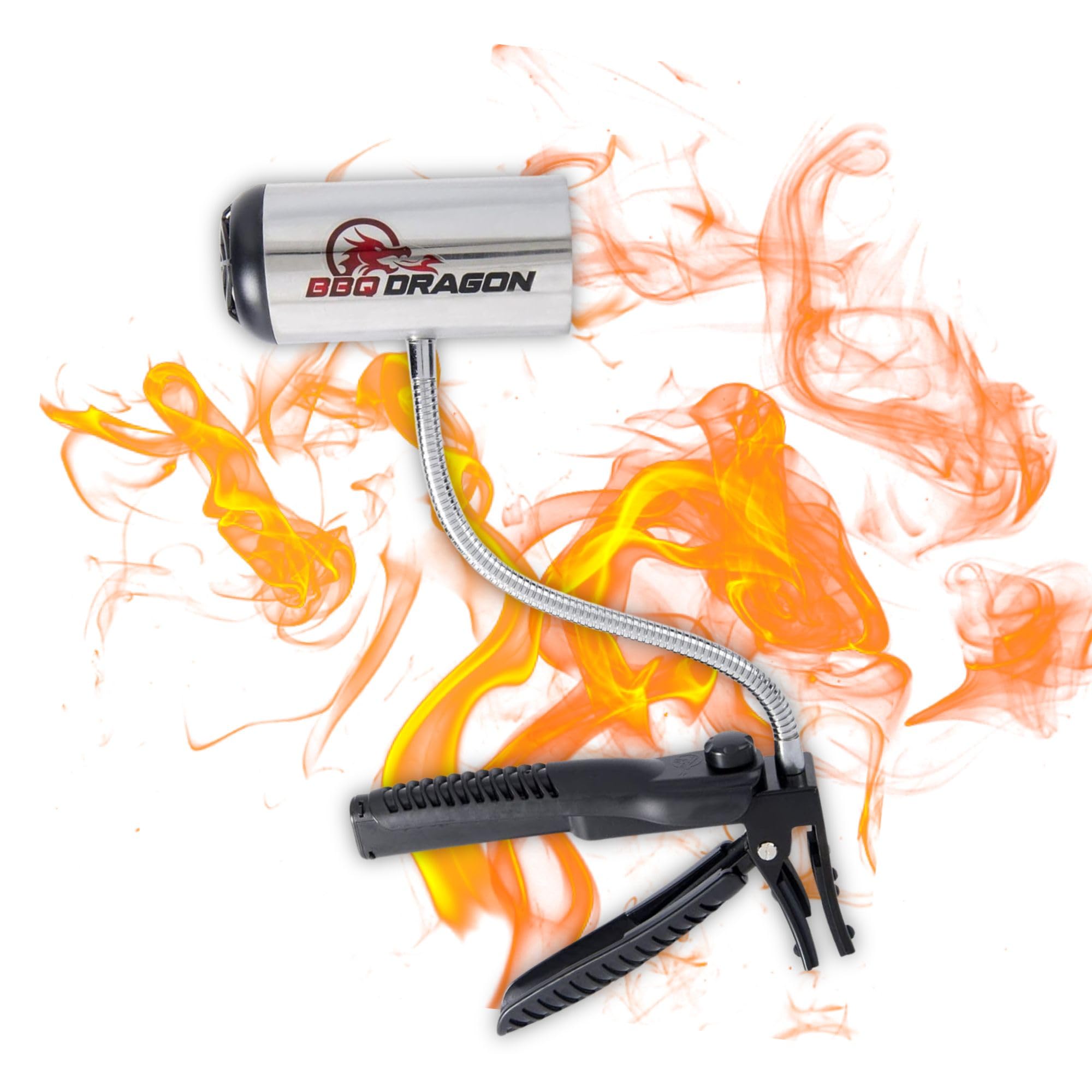 BBQ Dragon Cordless Charcoal Grill Fan - Heavy Duty Portable Fire Blower for Camping, Fireplace & Smokers - Adjustable Clamp Air Blower for Perfect Grilling & Smoking - Ideal for Backyard BBQs, Tailgating & Outdoor Cooking