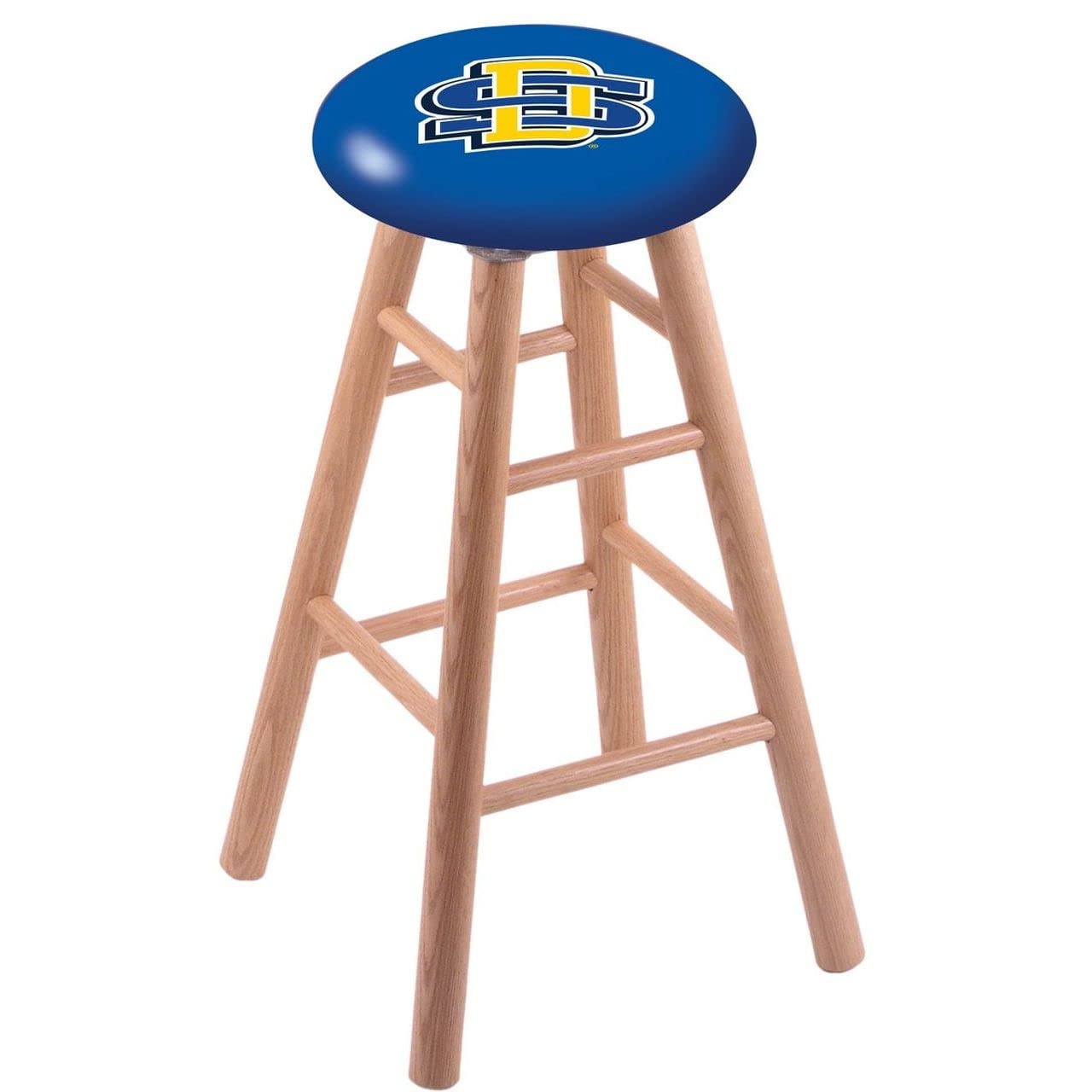 Holland Bar Stool Co. Natural Oak Wood Counter Stool with South Dakota State Seat - Rustic Kitchen Island, Breakfast Bar & Pub Height Stool for Home & Commercial Use
