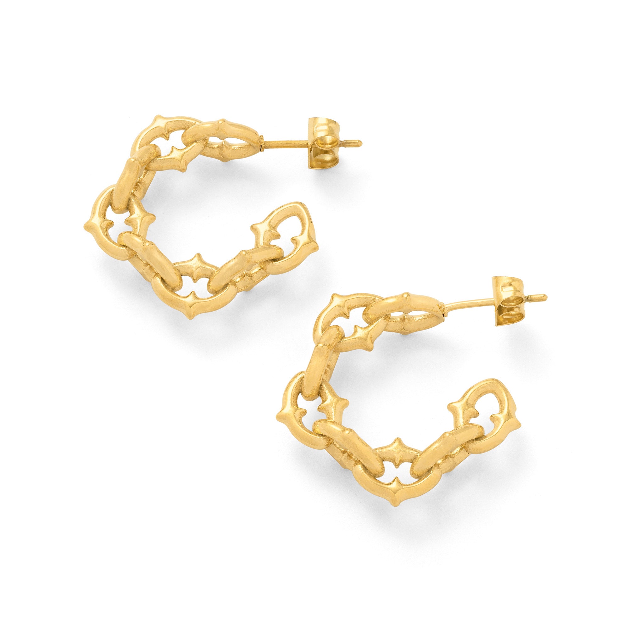 Cathedral Hoop Earrings in Gold - Elegant Dangle Earrings for Women, Perfect for Weddings, Parties & Special Occasions