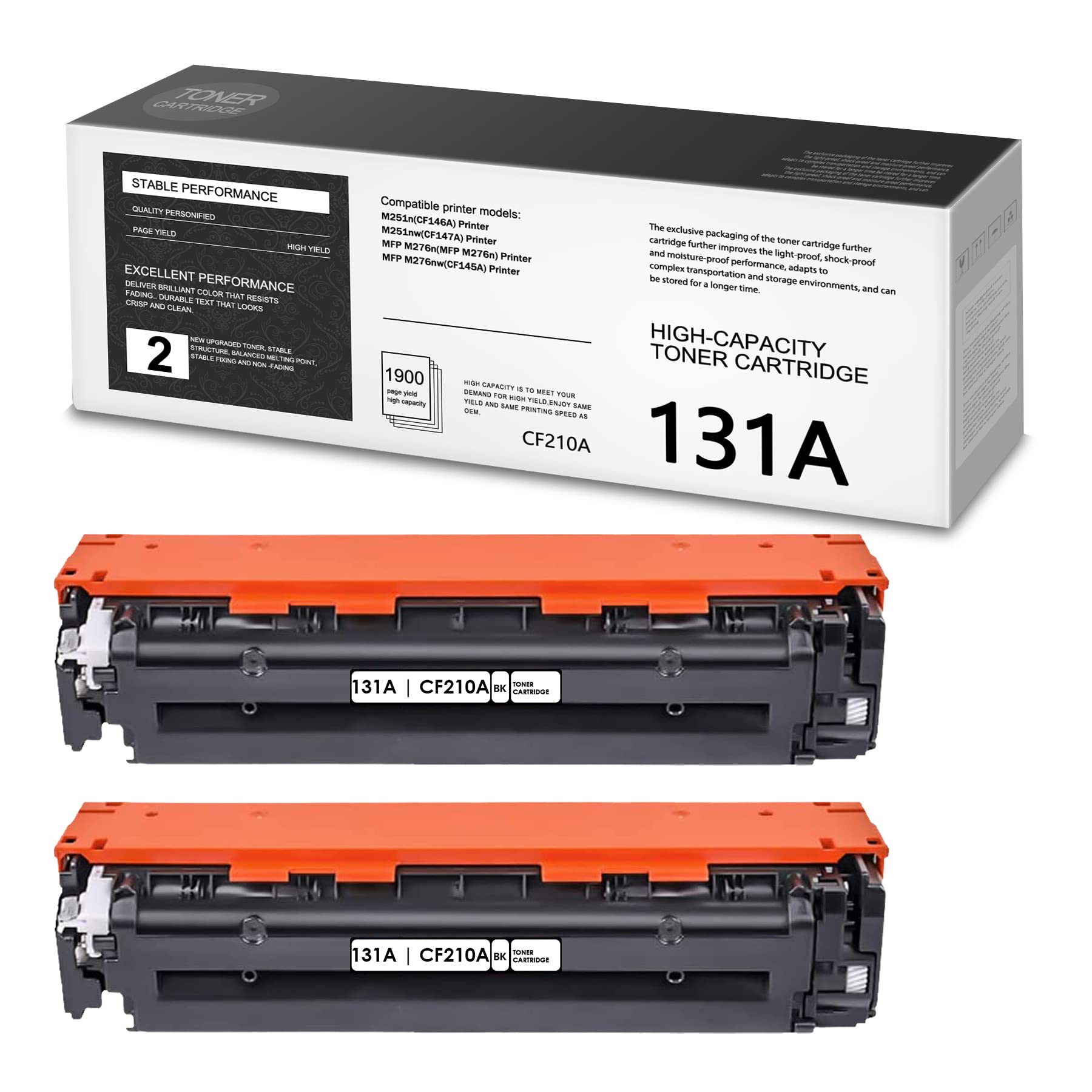 HP M251n M276nw M251nw M276n Printer Toner Cartridge Replacement (2 Black) | CF210A 131A Compatible | High-Quality Printing for Home & Office Use - Sold by THUYAO