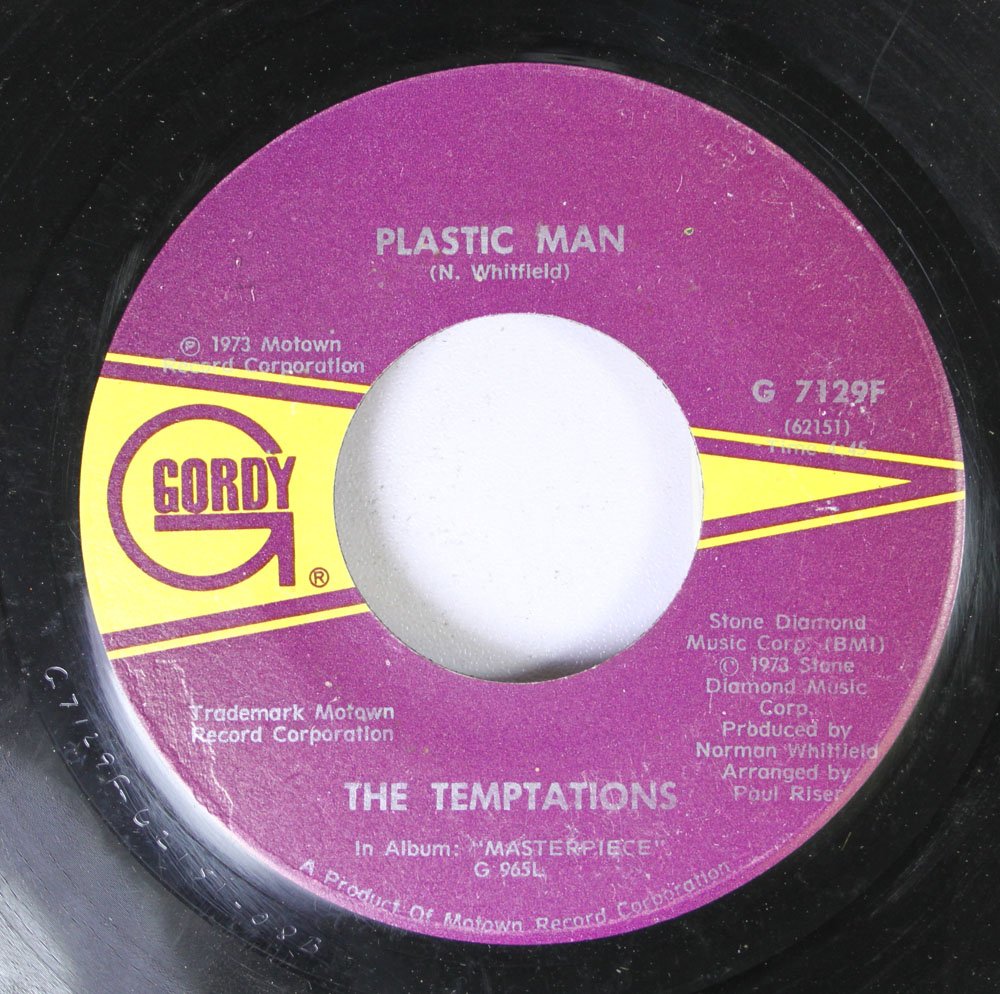 The Temptations - Plastic Man / Hurry Tomorrow - 45 RPM Vinyl Record - Classic Motown Hits - Perfect for Collectors & Music Lovers - Great for Home DJing & Retro Parties