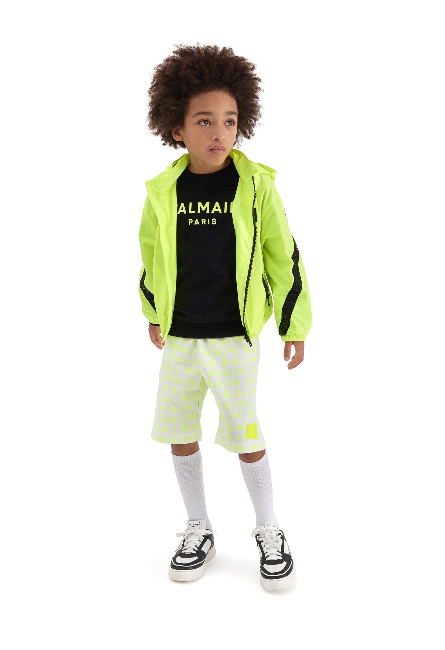 Balmain Boys Logo Jersey Shorts - White Cotton Athletic Shorts for Kids | Perfect for Sports, Gym & Casual Wear