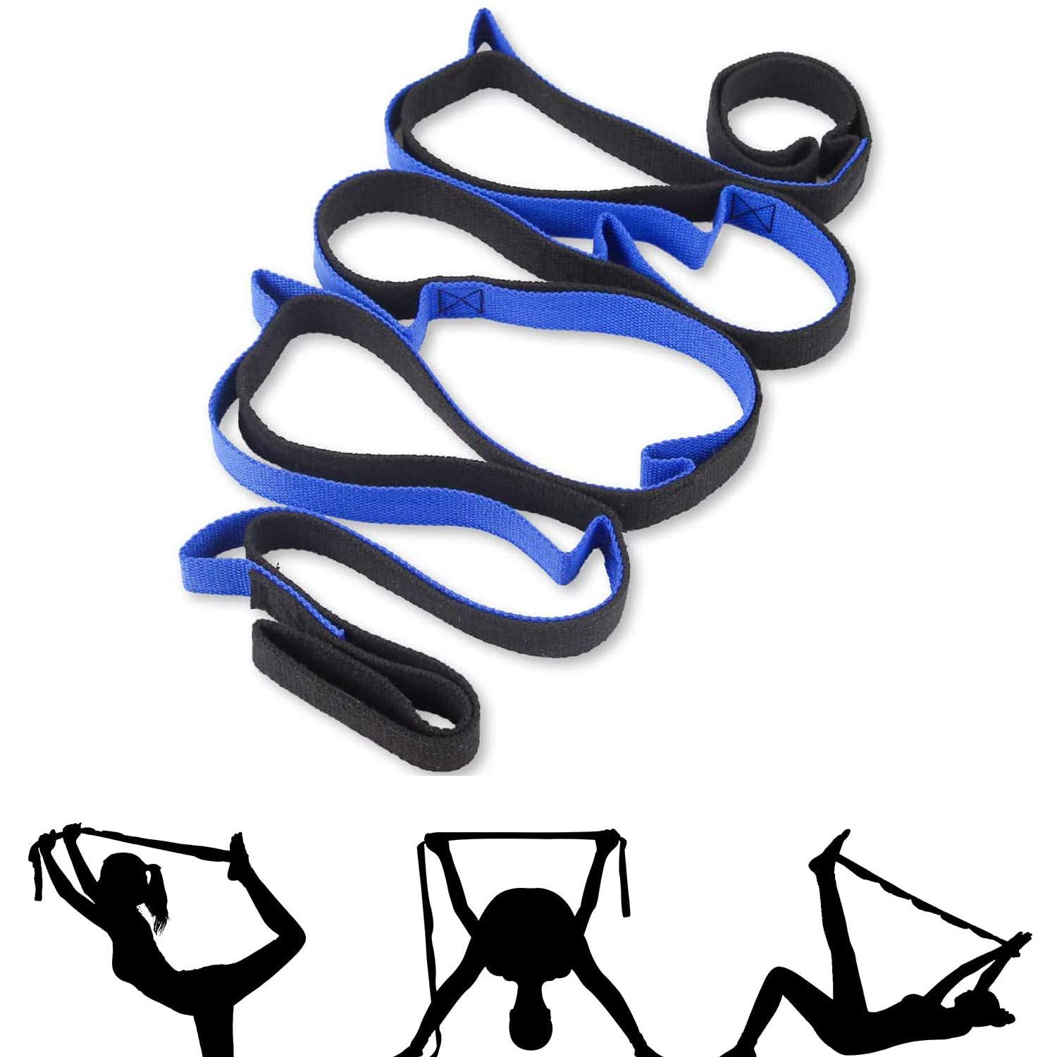 ITODA Yoga Stretching Strap with Adjustable Loops - Premium Fitness Resistance Bands for Home, Gym & Travel - Ideal for Pilates, Yoga, Strength Training & Physical Therapy - Perfect for Beginners to Improve Flexibility & Muscle Tone