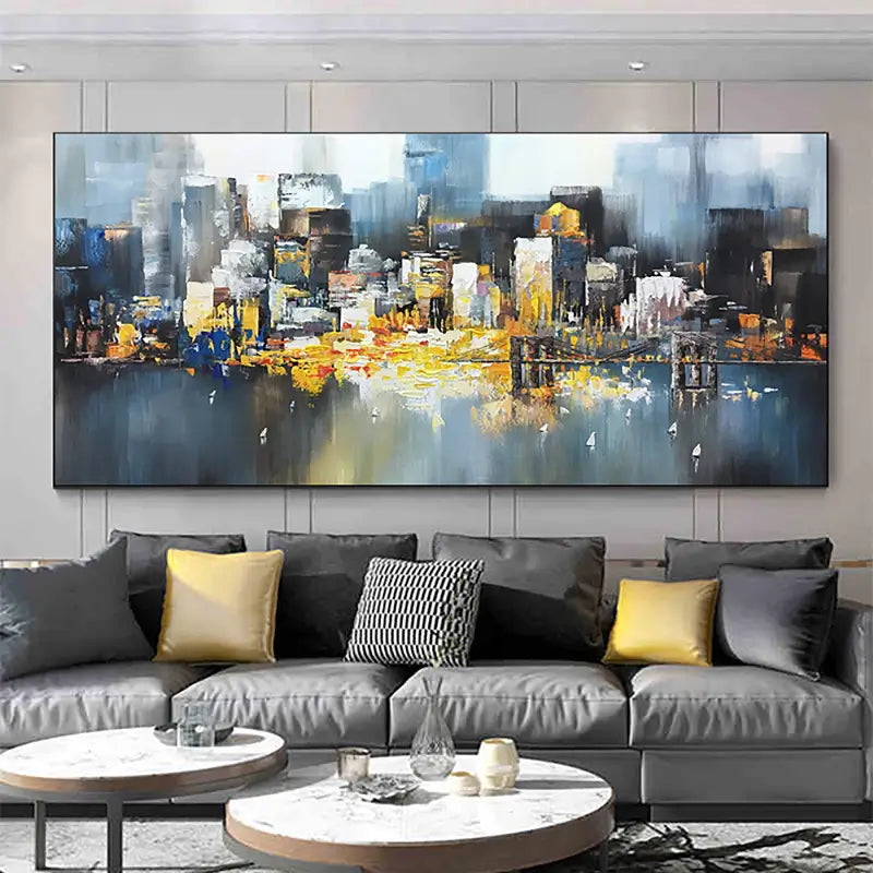 Urban Landscape Painting #UL 003 - Modern Wall Art for Home & Office Decor - Perfect for Living Room, Bedroom or Workspace