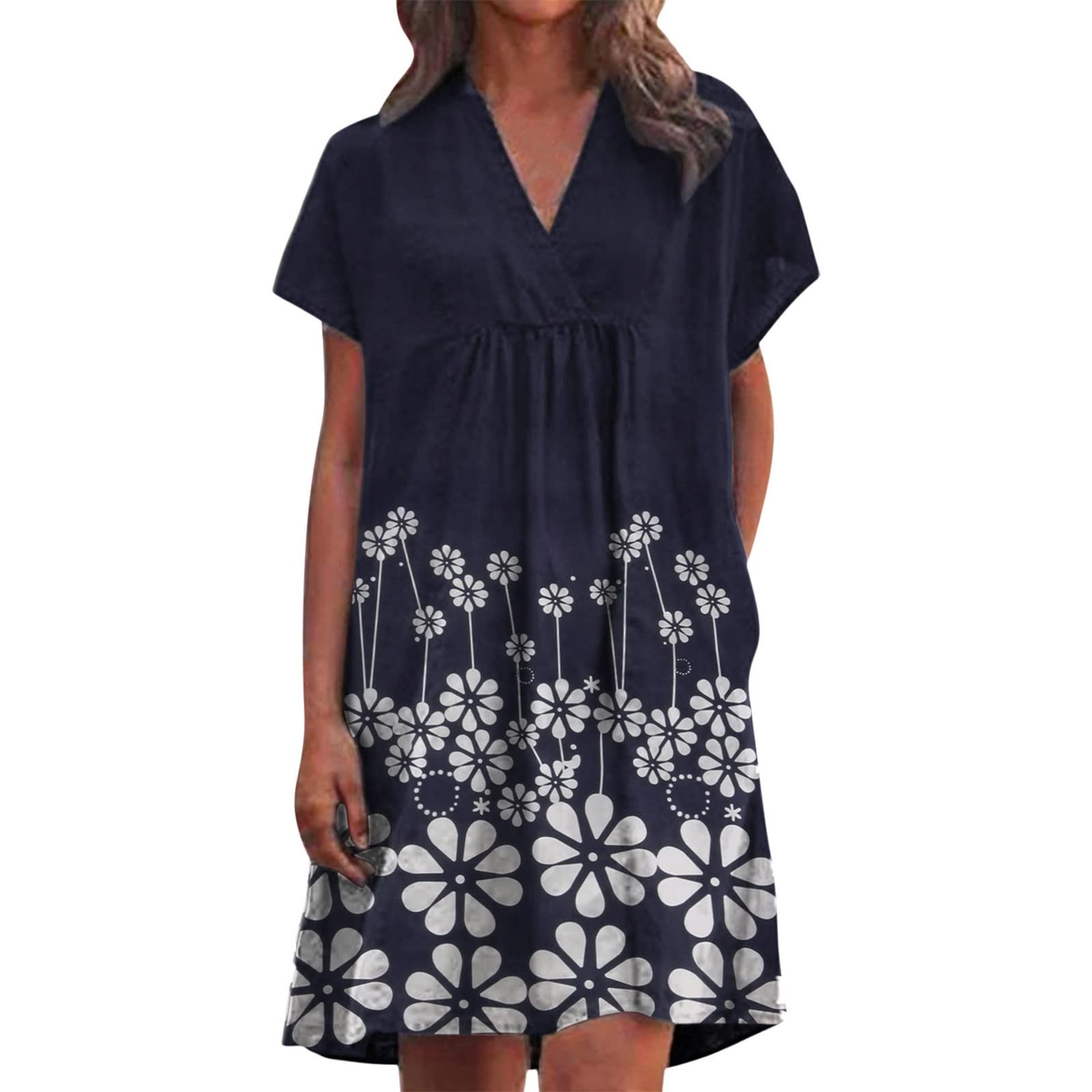 Women's Maxi Sundress - Floral Print V-Neck Boho Summer Dress for Casual Wear, Beach & Spring Outfits | Perfect for 20s Fashion & Vacation