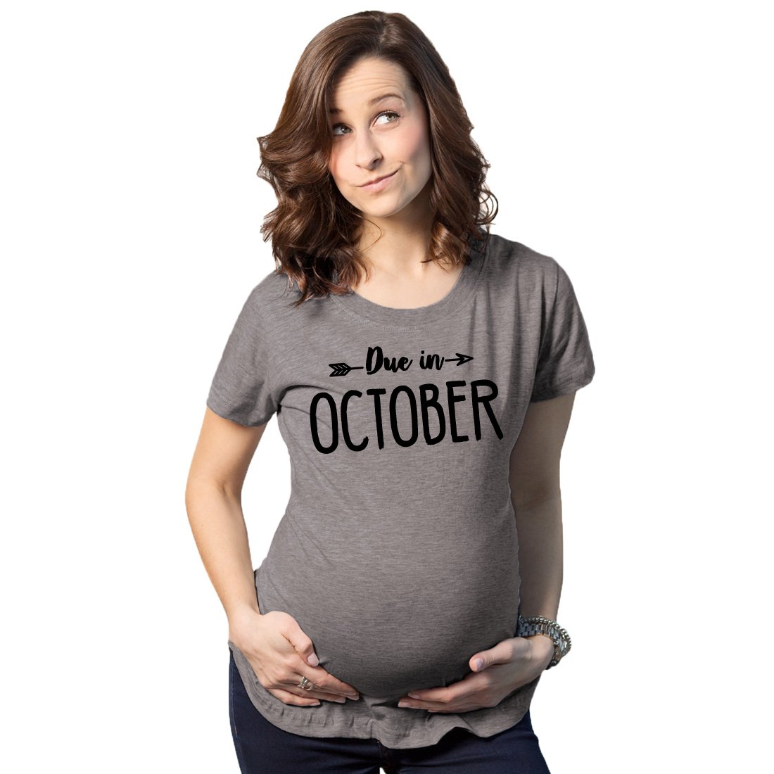 Funny Maternity T-Shirt for October Due Date - Cute Pregnancy Announcement Shirt for Expecting Moms | Perfect for Baby Showers & Gender Reveals