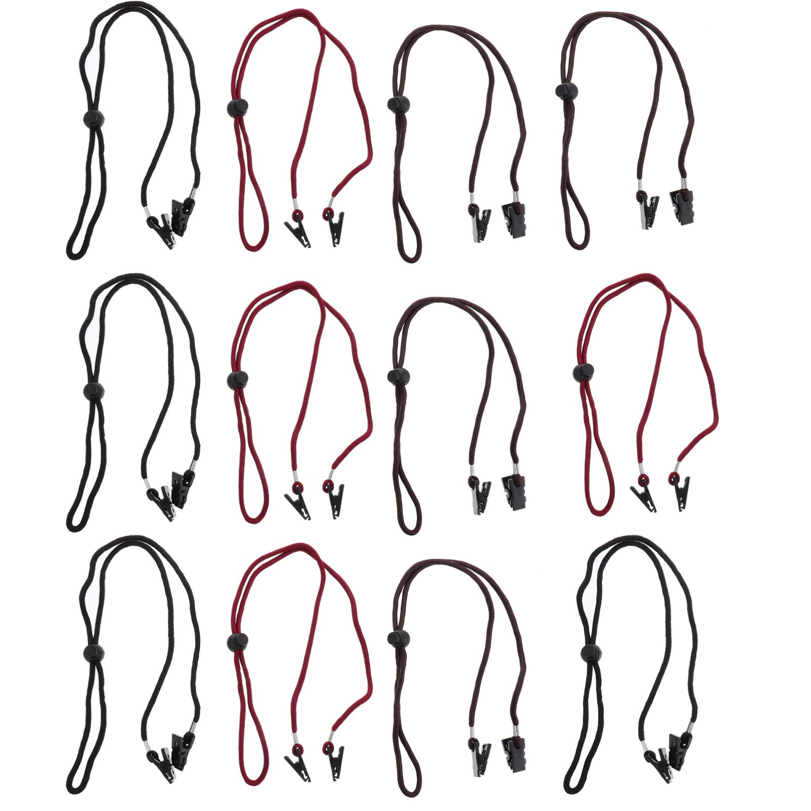 Hemoton 12 Pack Napkin Clips - Adjustable Face Cover Chain Holder, Bib Clips & Eyeglass Lanyard Clips for Kids & Adults - Perfect for Masks, Towels, Glasses & Kitchen Use