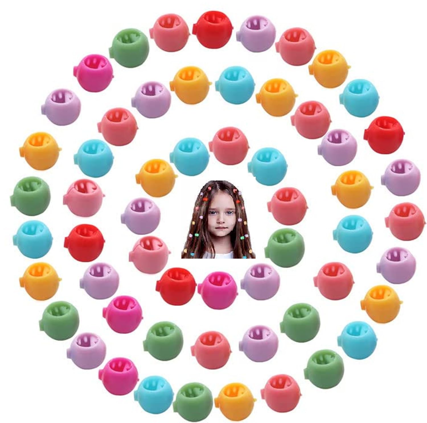 Snowpearl 50 Mini Claw Hair Clips - Tiny Round Plastic Hair Claws for Braids & Hairstyles | Hair Accessories for Women, Girls & Kids | Perfect for School, Parties & Everyday Styling