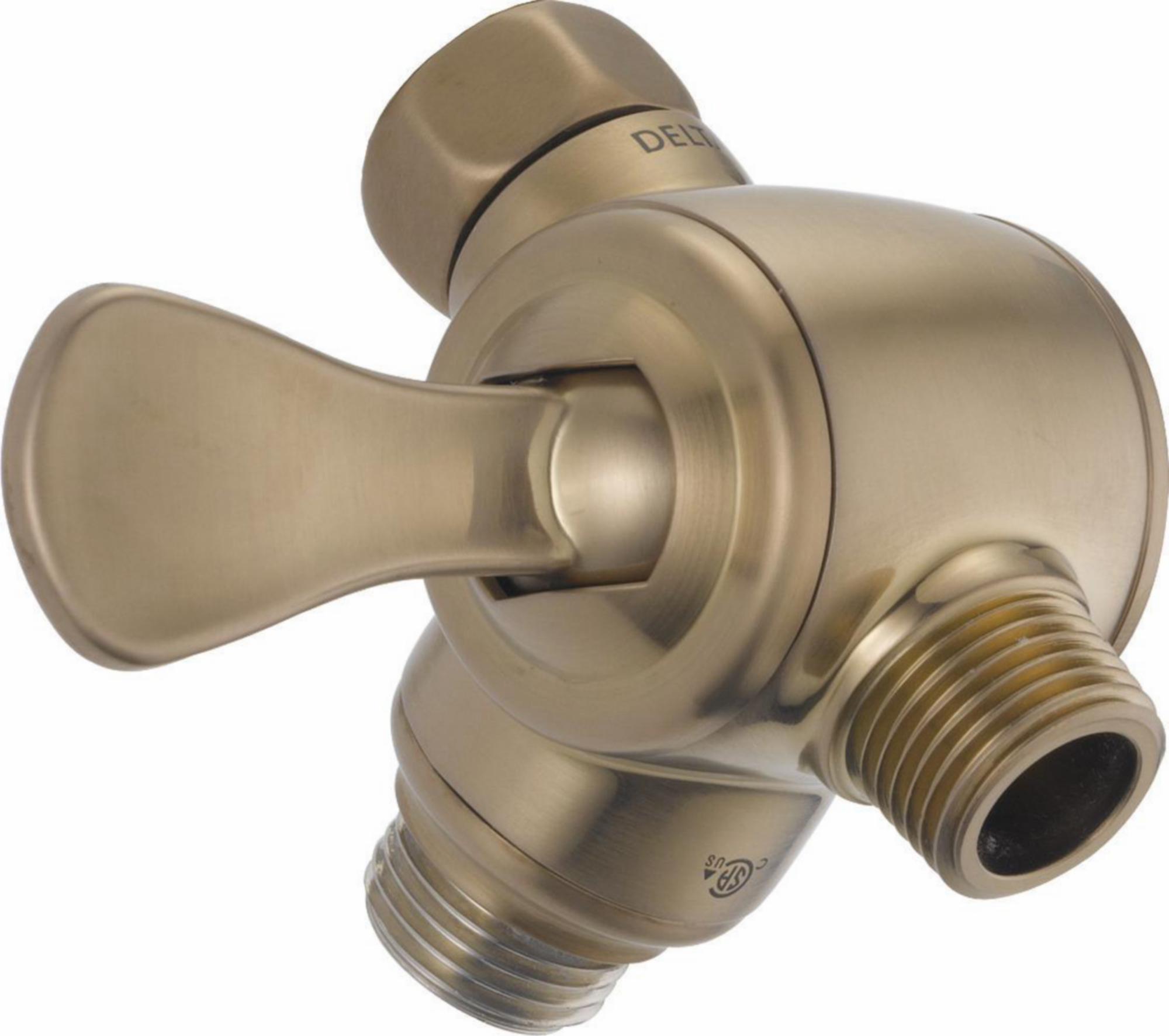 3-Way Shower Arm Diverter for Hand Shower - Champagne Bronze Finish - Delta U4929 CZ PK - Perfect for Bathroom Renovation & Spa-Like Shower Experience