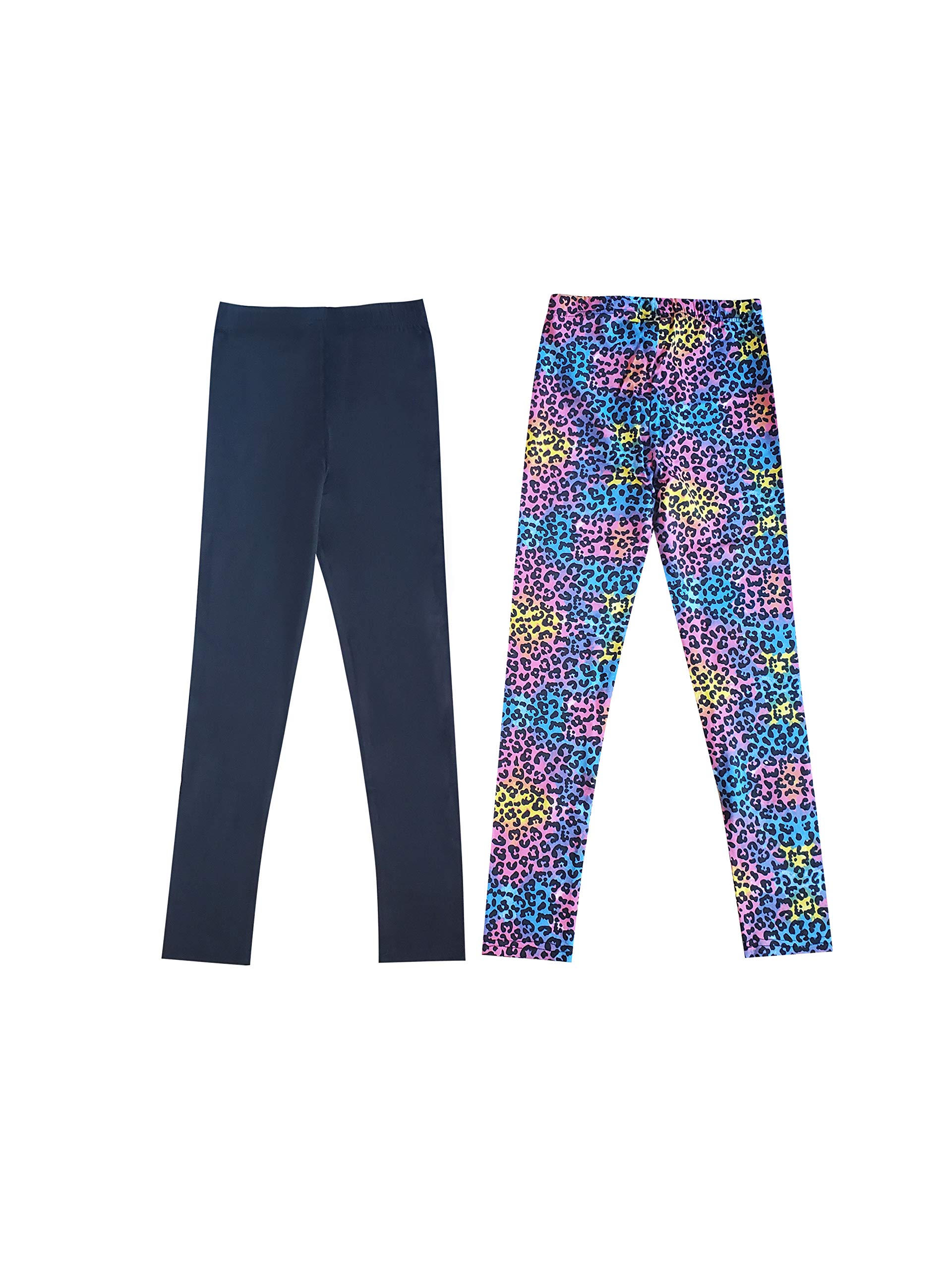 Just Love Girls Leggings - Soft Stretch Solid & Printed Yoga Pants (Pack of 2) | Perfect for School, Dance, Workout & Everyday Wear