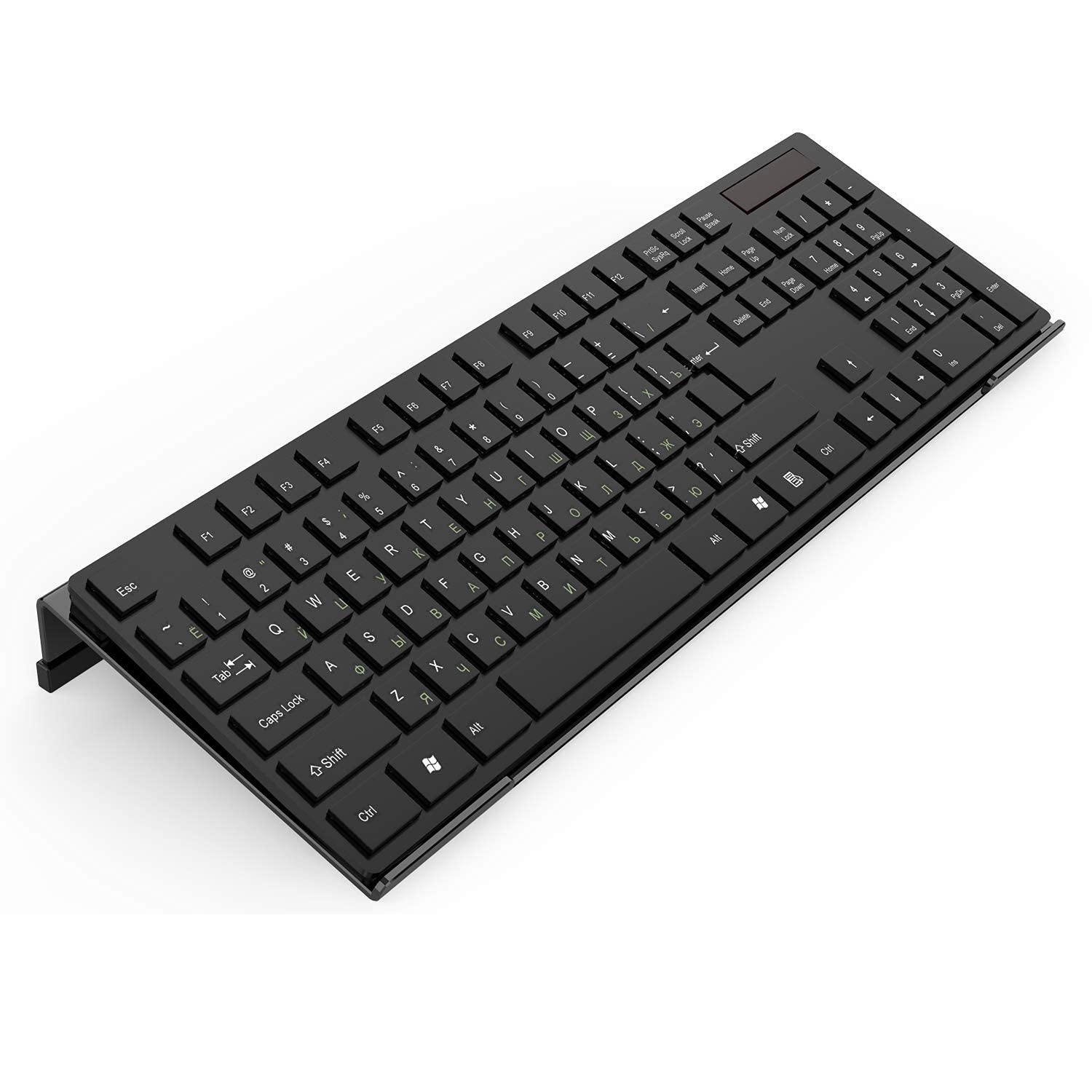 Ergonomic Acrylic Tilted Keyboard Stand with Non-Slip Silicone Base - Adjustable Computer Keyboard Tray Holder for Comfortable Typing (Black) - Perfect for Office, Home & Gaming Setup