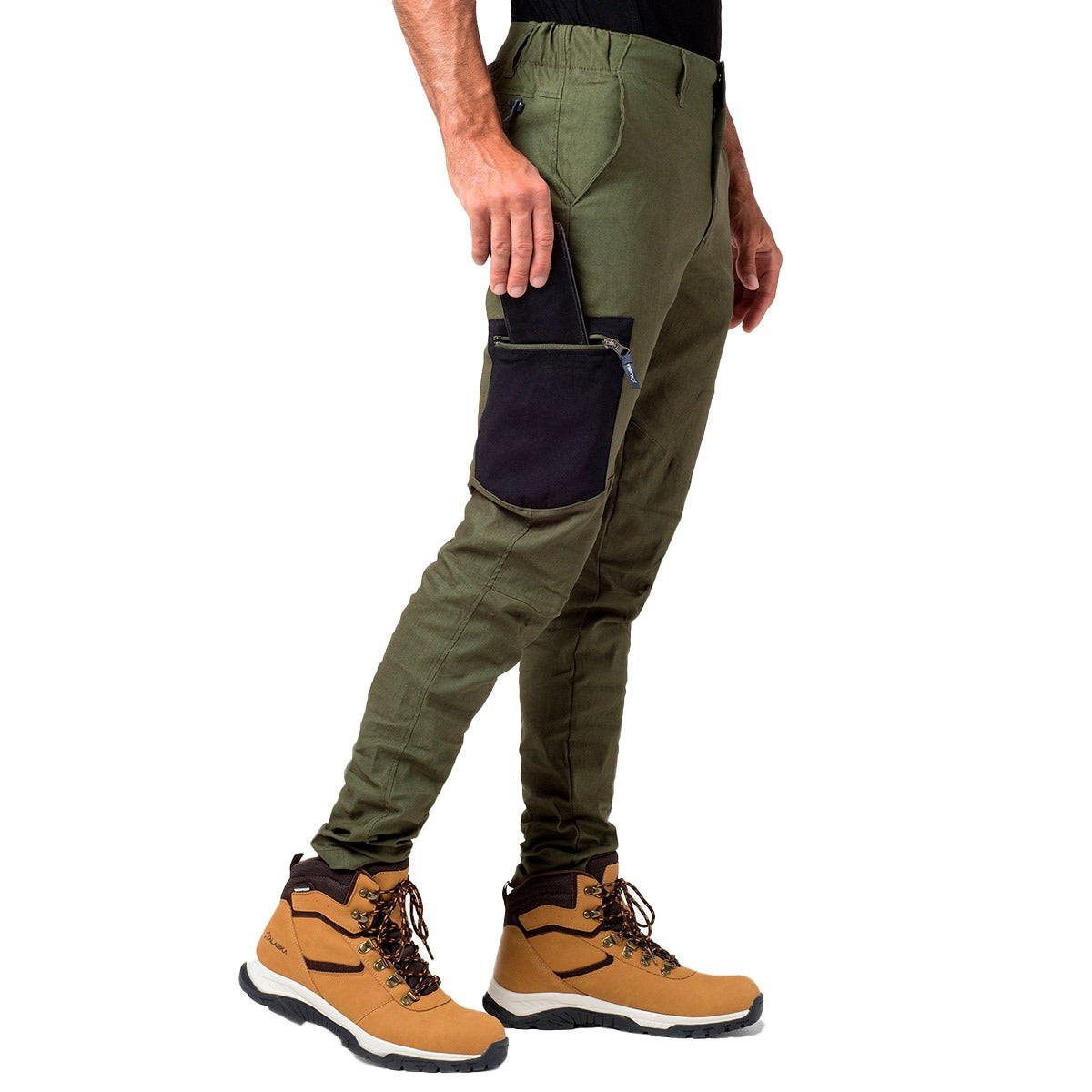 Alaska Domuyo Olive Green Cargo Pants for Men - Durable Hiking & Outdoor Adventure Trekking Pants for Camping, Travel & Casual Wear