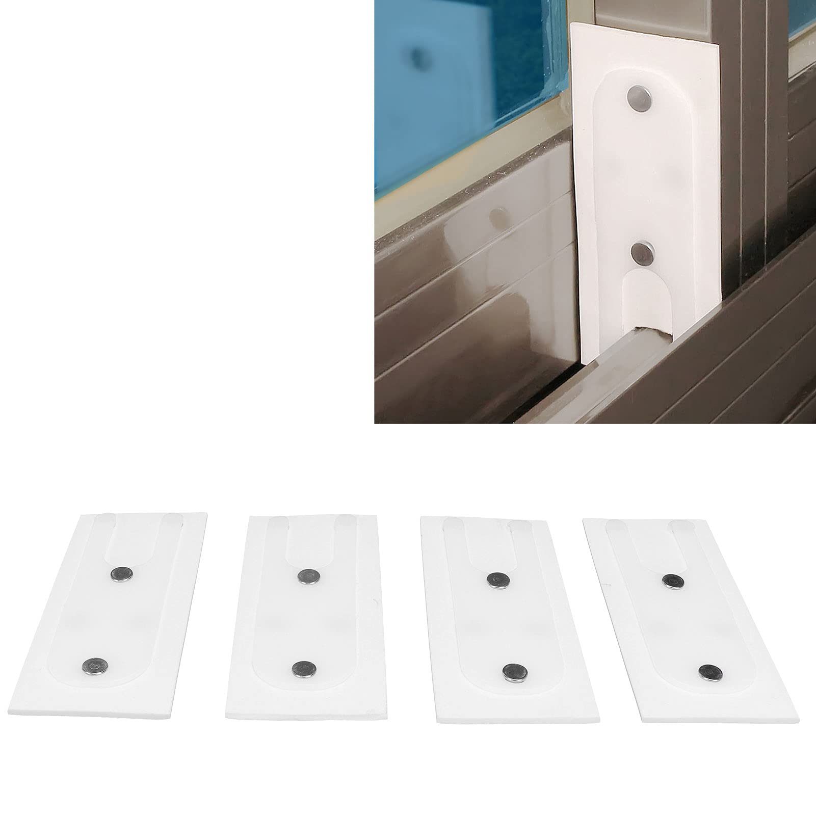 4Pcs Uxsiya Window Wind Block Stickers - POM+TPE Material for Plastic & Steel Windows, Aluminum Alloy Windows - Reduce Draft & Noise for Home, Office, Bedroom, Living Room
