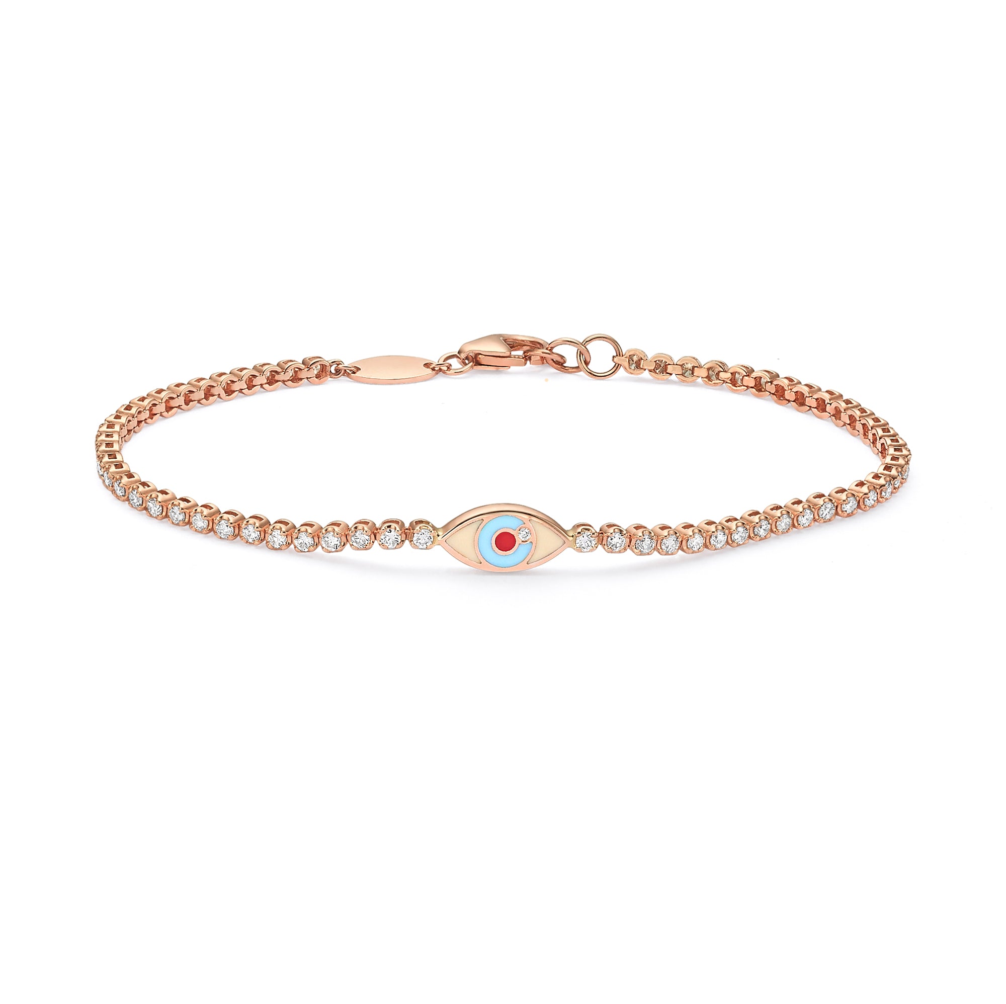 Marrakech Eye Tennis Bracelet - Elegant Gold Plated Beaded Chain Bracelet for Women | Perfect for Weddings, Parties & Everyday Wear