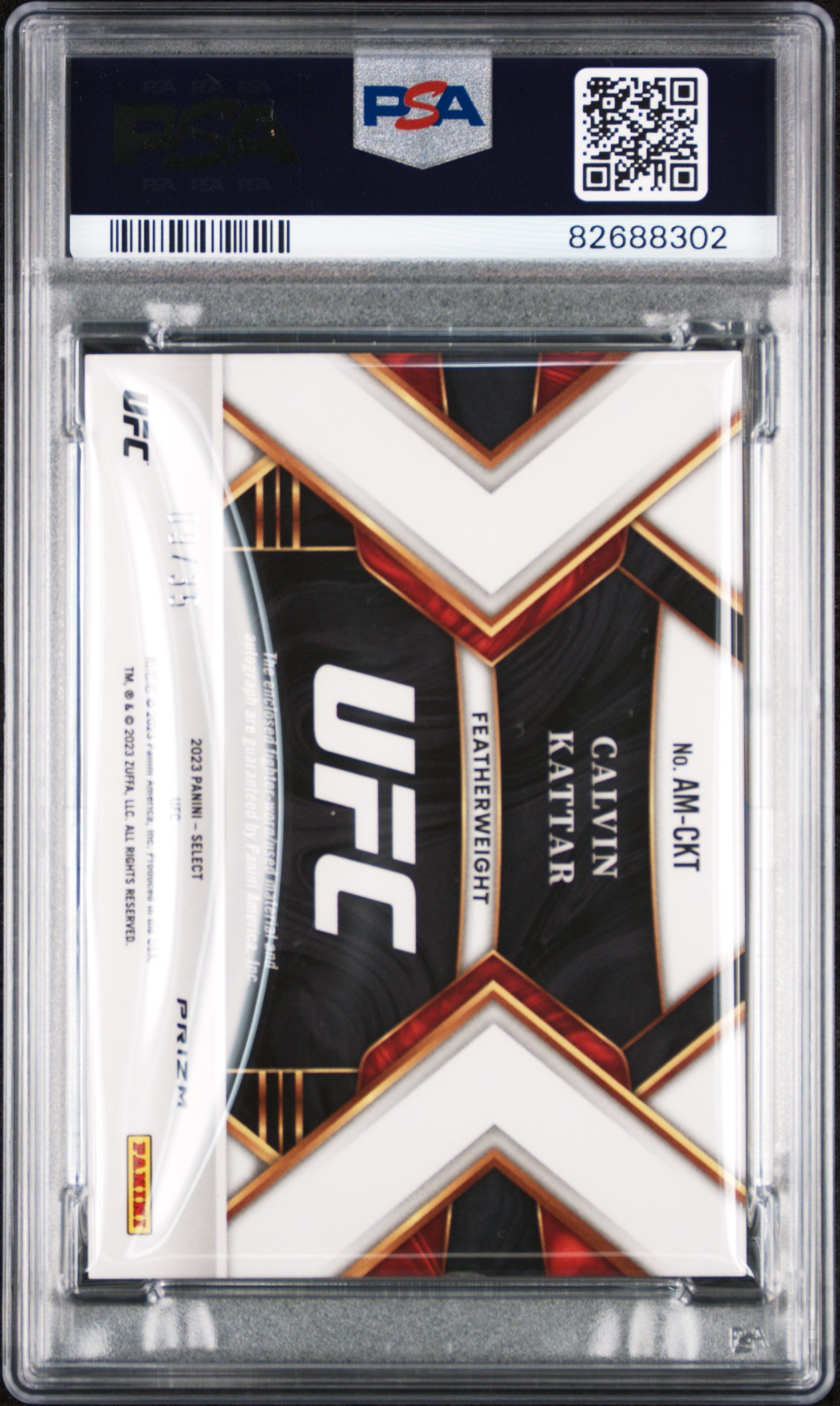 2023 Panini Select UFC Calvin Kattar Blue Autographed Memorabilia Card #AMCKT PSA 7 - Collectible Sports Memorabilia for UFC Fans & Card Collectors