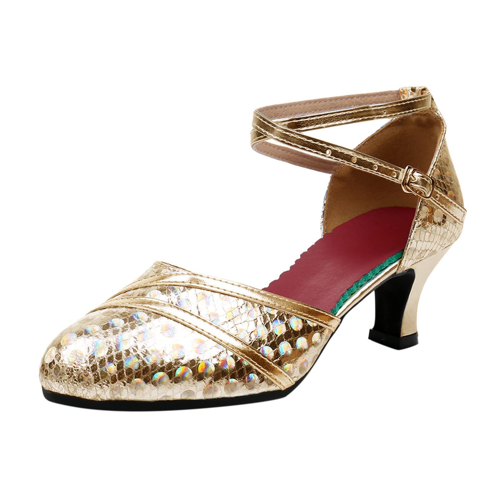 Women's Latin Dance Shoes - Heeled Ballroom Salsa Tango Party Sandals for Ladies | Comfortable & Stylish for Dance Classes, Performances & Social Events