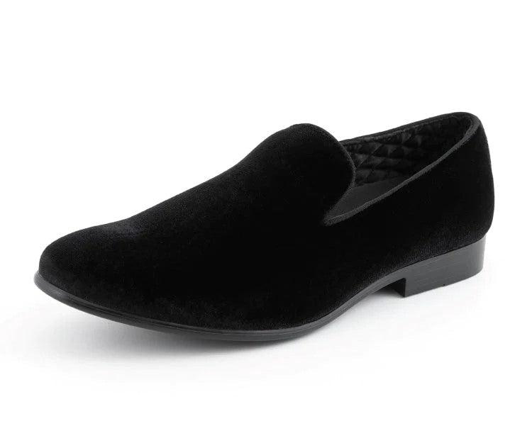 Men's Black Suede Smoking Slipper Shoes - Comfortable Indoor/Outdoor Loafers for Weddings, Parties & Formal Events