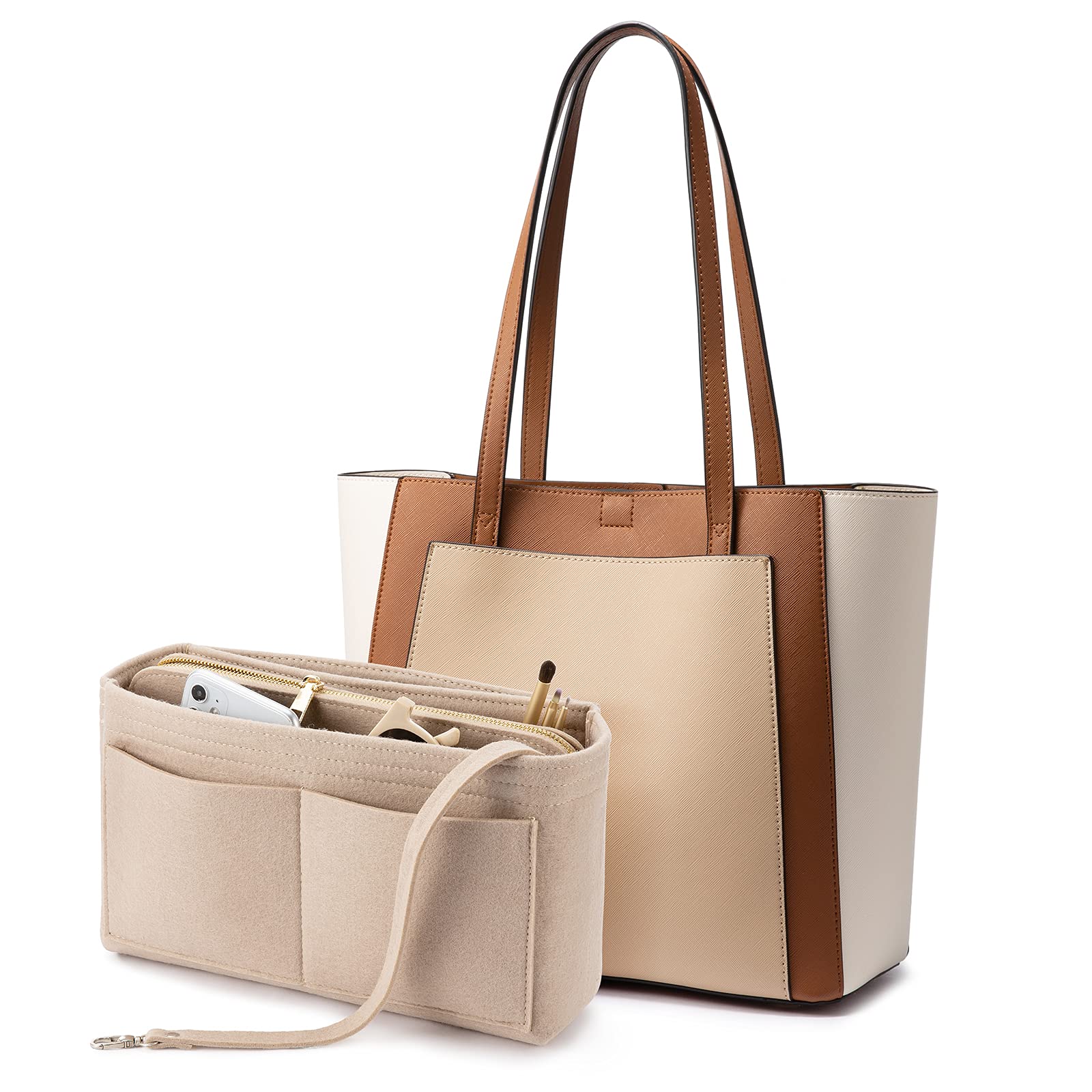 LOVEVOOK Women's Tote Bag with Purse Organizer - Stylish Shoulder Satchel Handbag for Work, Travel & Everyday Use