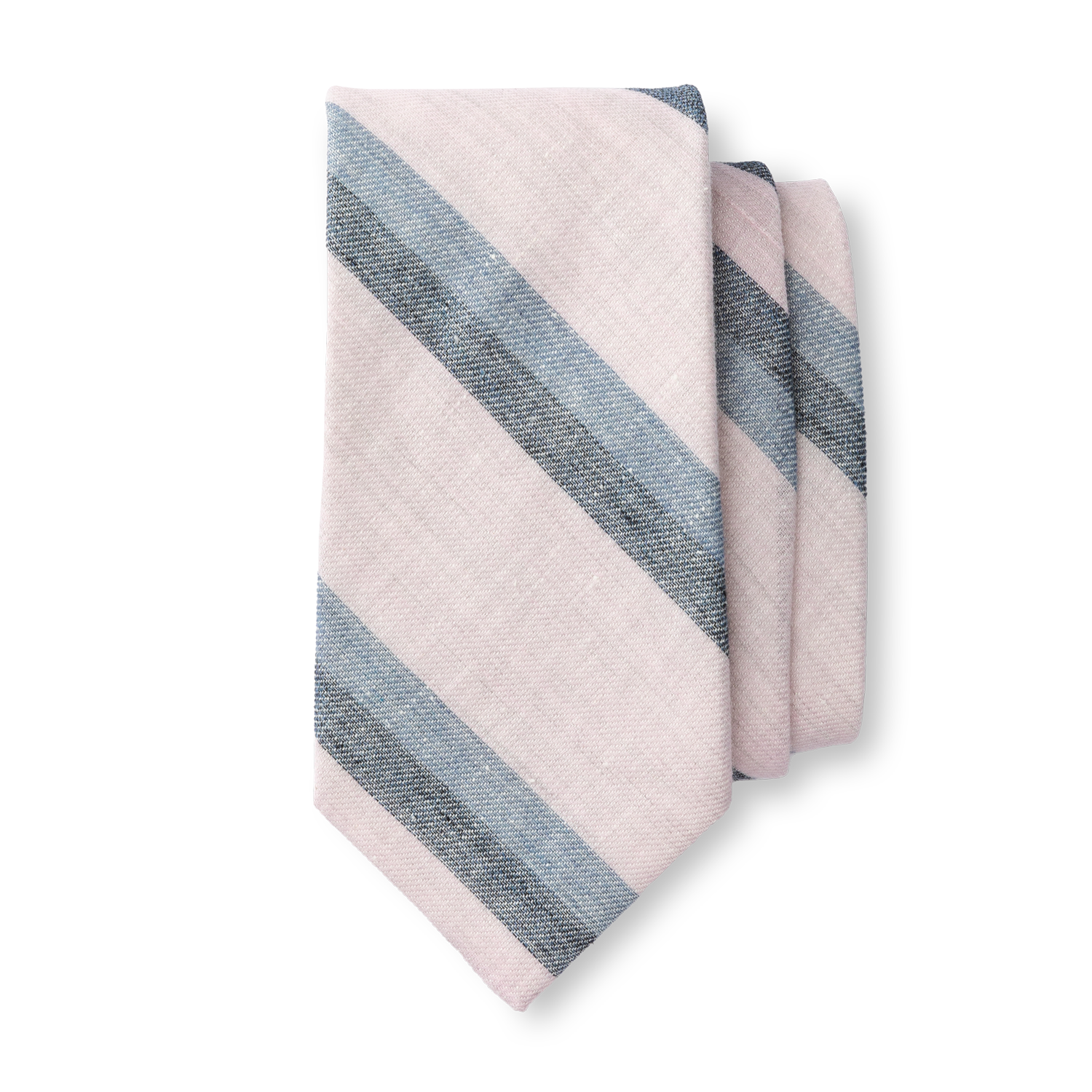 Linen Cotton Stripe Tie for Men - Classic Striped Necktie for Business, Wedding & Formal Occasions