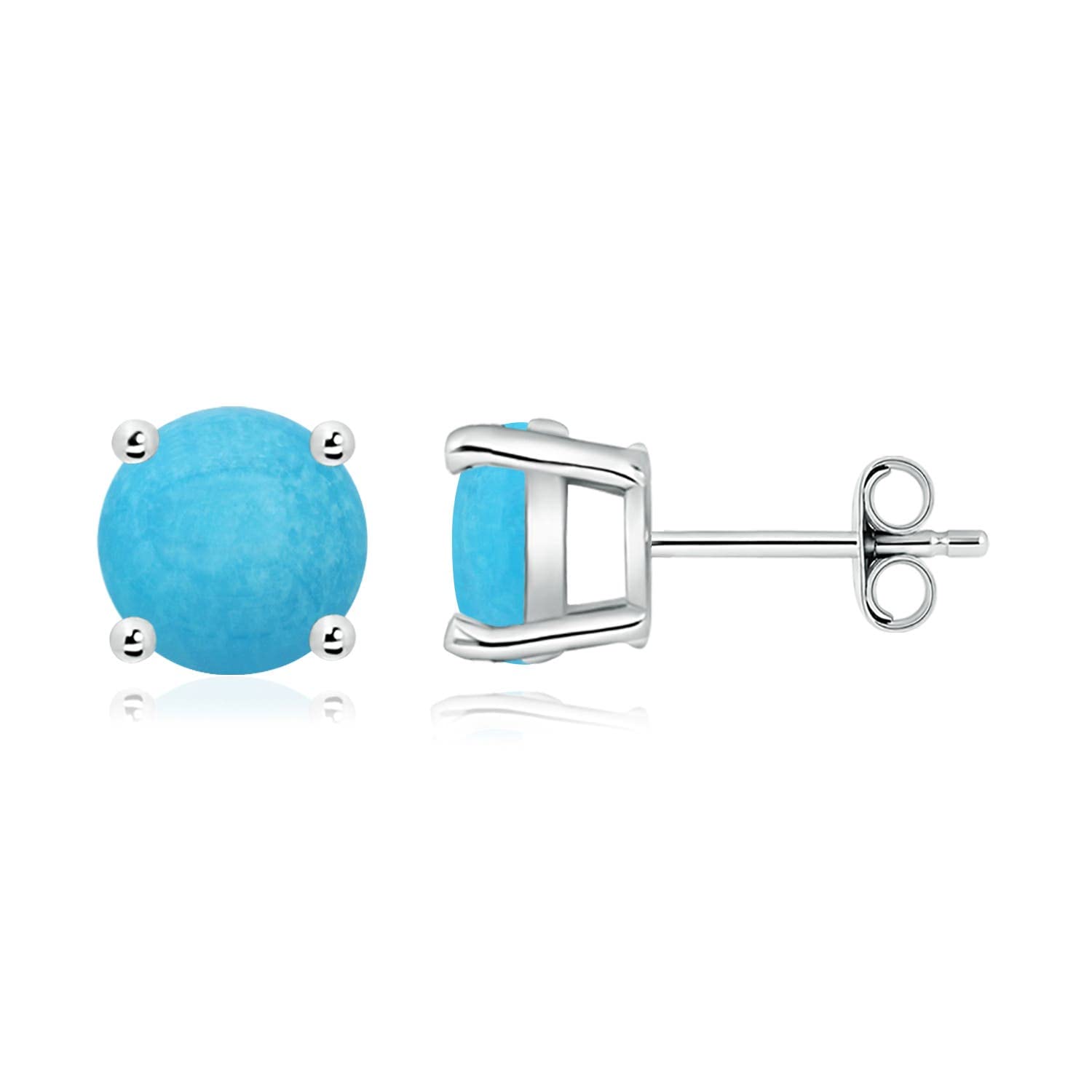 ANGARA Natural Turquoise Stud Earrings for Women - Sterling Silver & 14K Gold December Birthstone Jewelry | Perfect Gift for Birthday, Wedding, Anniversary | Elegant Everyday & Special Occasion Wear