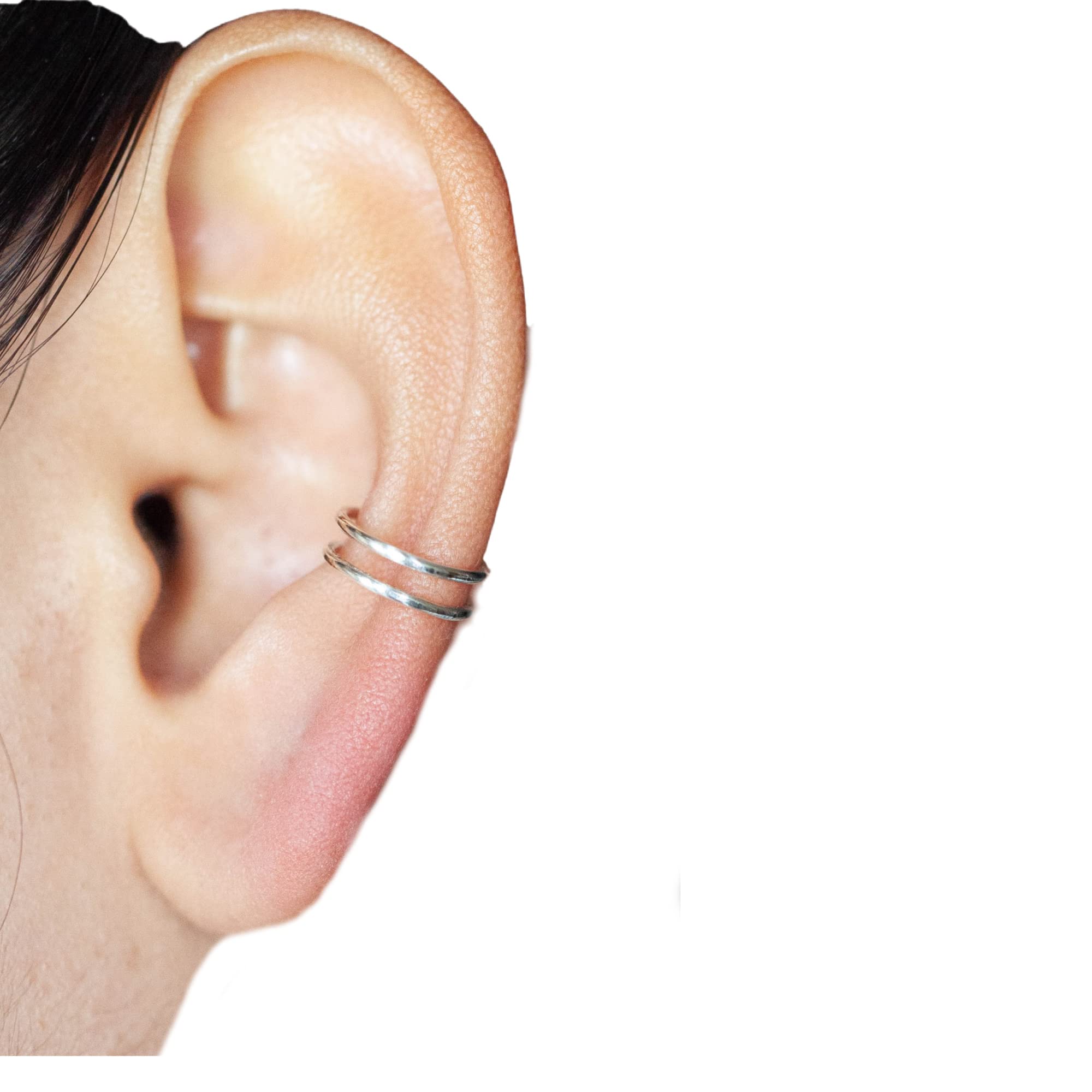 Non-Piercing Ear Cuffs for Women & Men - Sterling Silver Conch Hoop Clip-On Cartilage Earrings | Perfect for Everyday Wear, Parties & Gifts