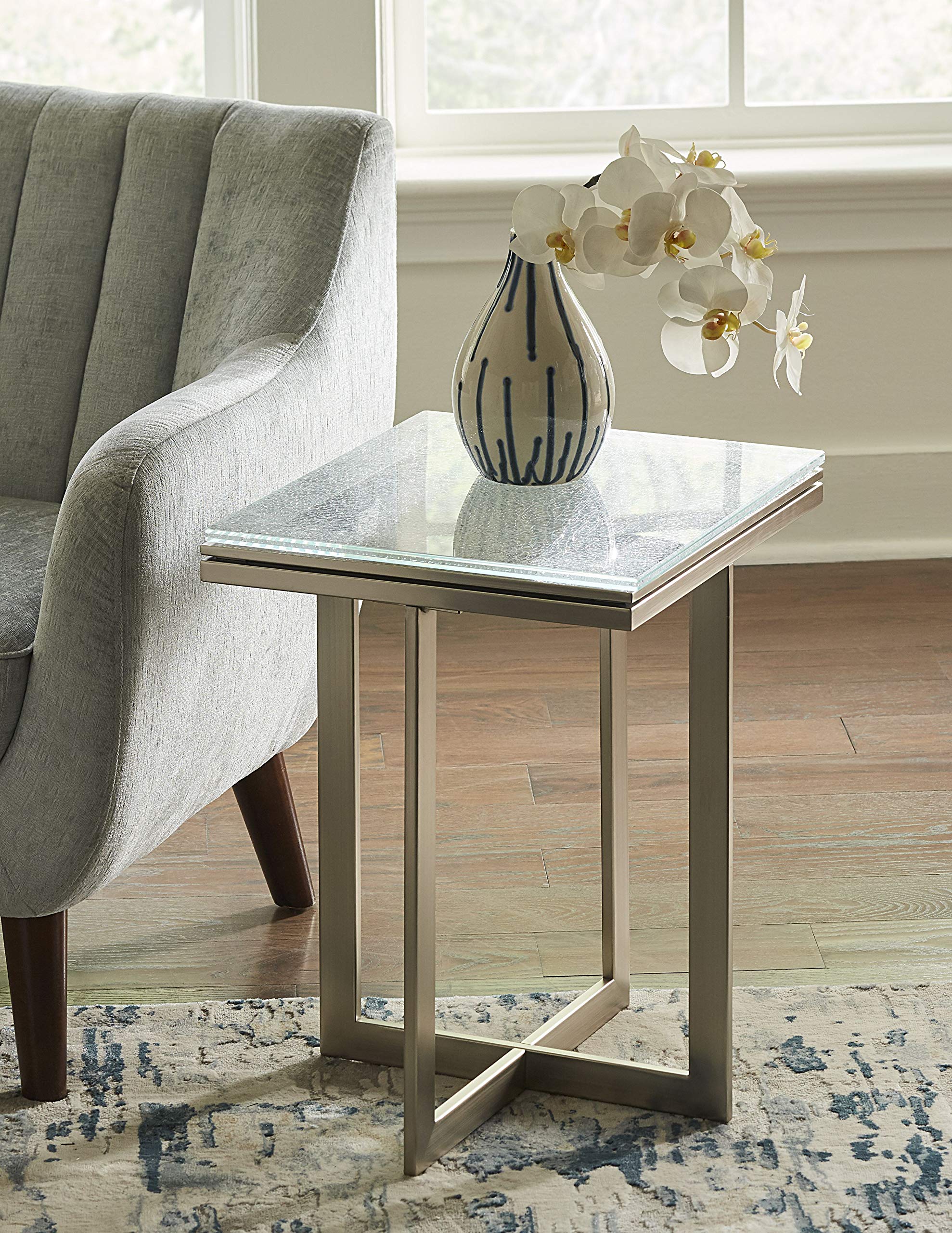 Modus Furniture Modern End Table - No Storage, Eliza-Ultra White Finish - Perfect for Living Room, Bedroom or Office Side Table