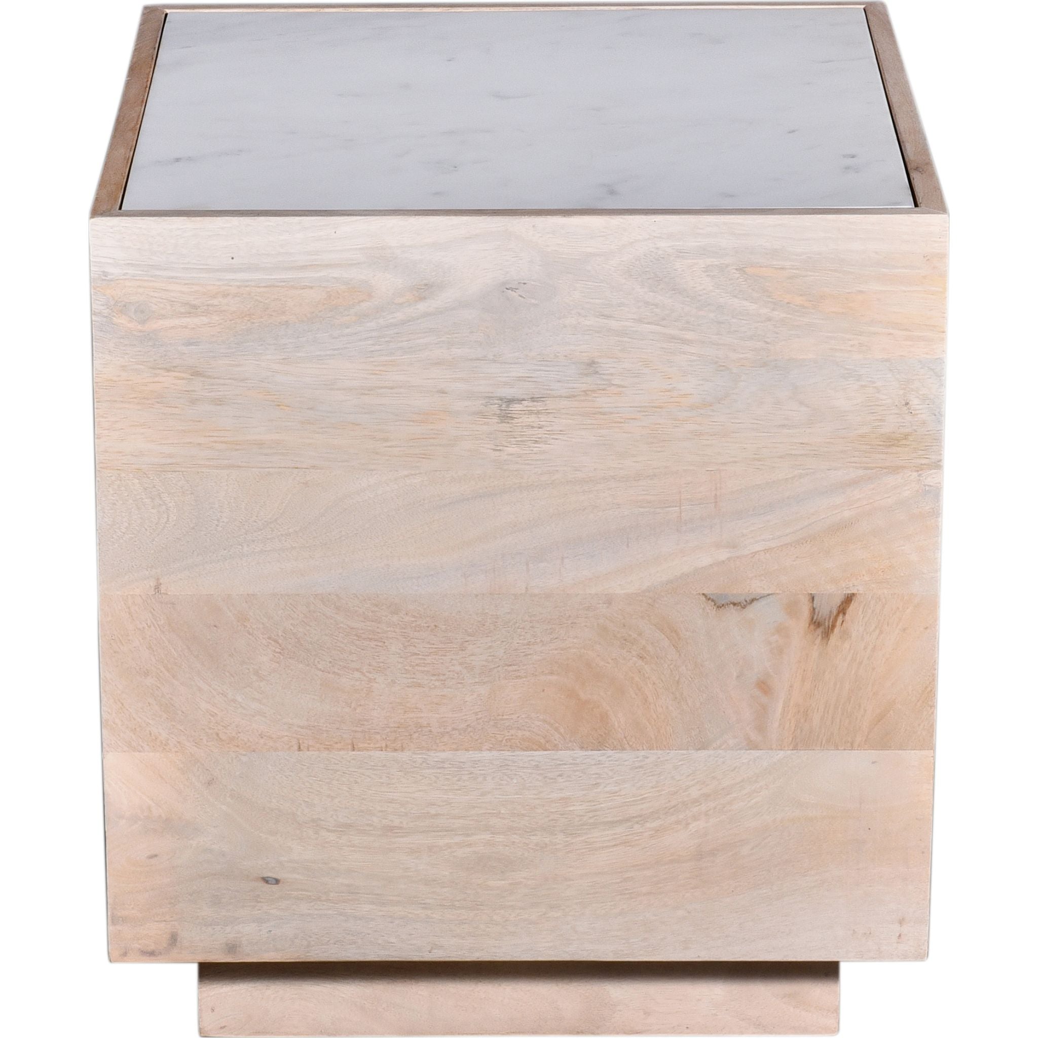 Avani White Marble End Table - Modern Nightstand for Bedroom & Living Room - Elegant Side Table with Sturdy Metal Base - Perfect for Coffee, Books & Decor